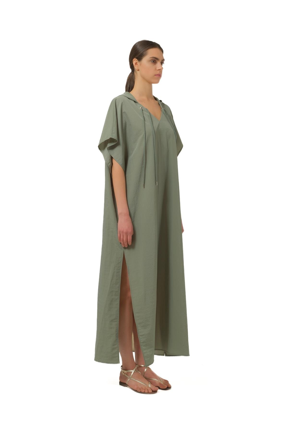 Les BenjaminsHaki Kapüşonlu Oversize Elbise