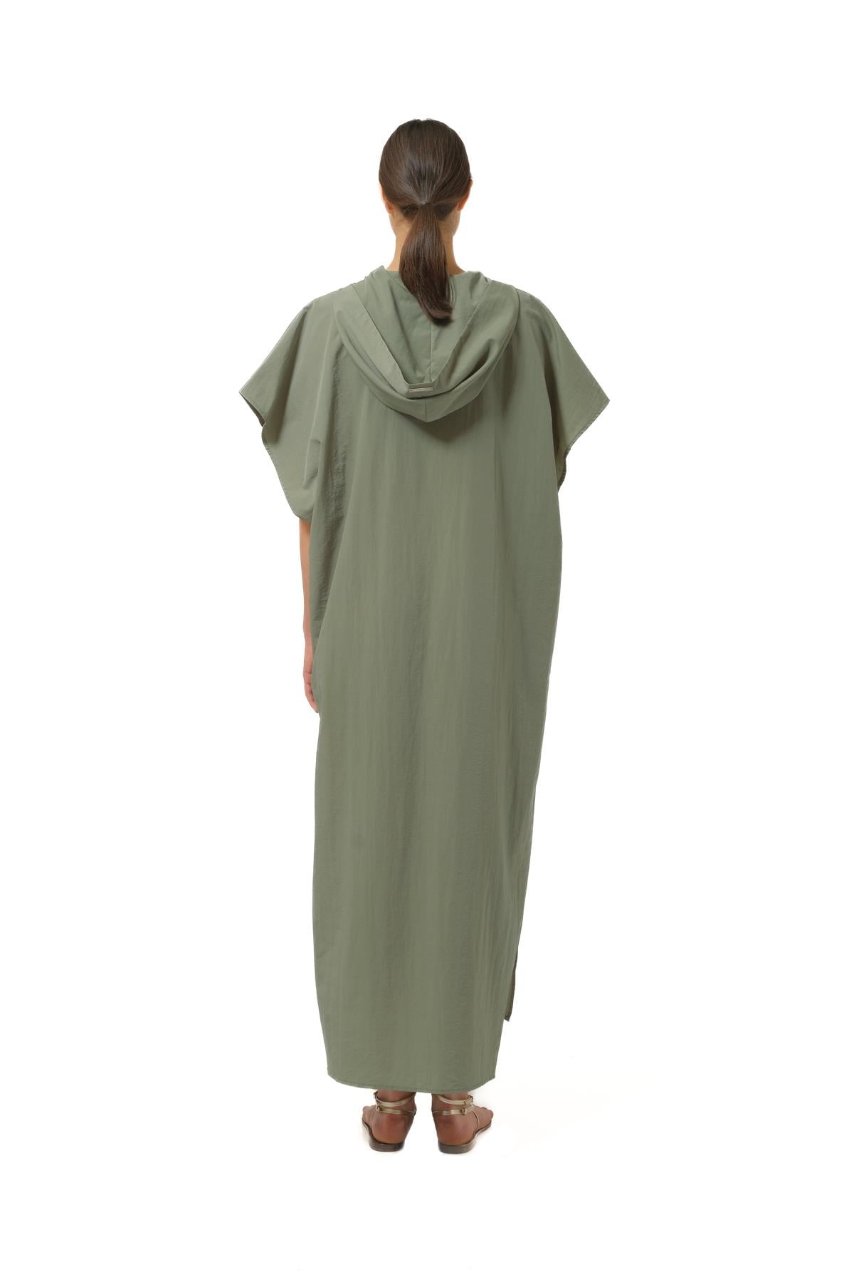 Les BenjaminsHaki Kapüşonlu Oversize Elbise