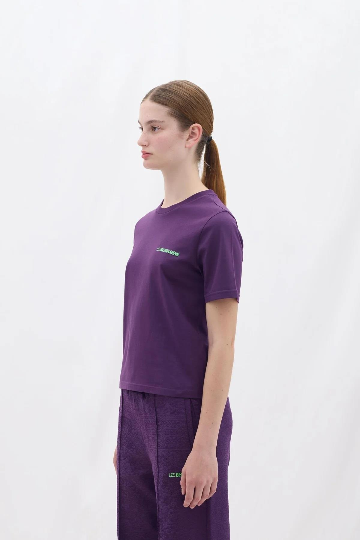 Les BenjaminsLogo Detay Mor T-shirt