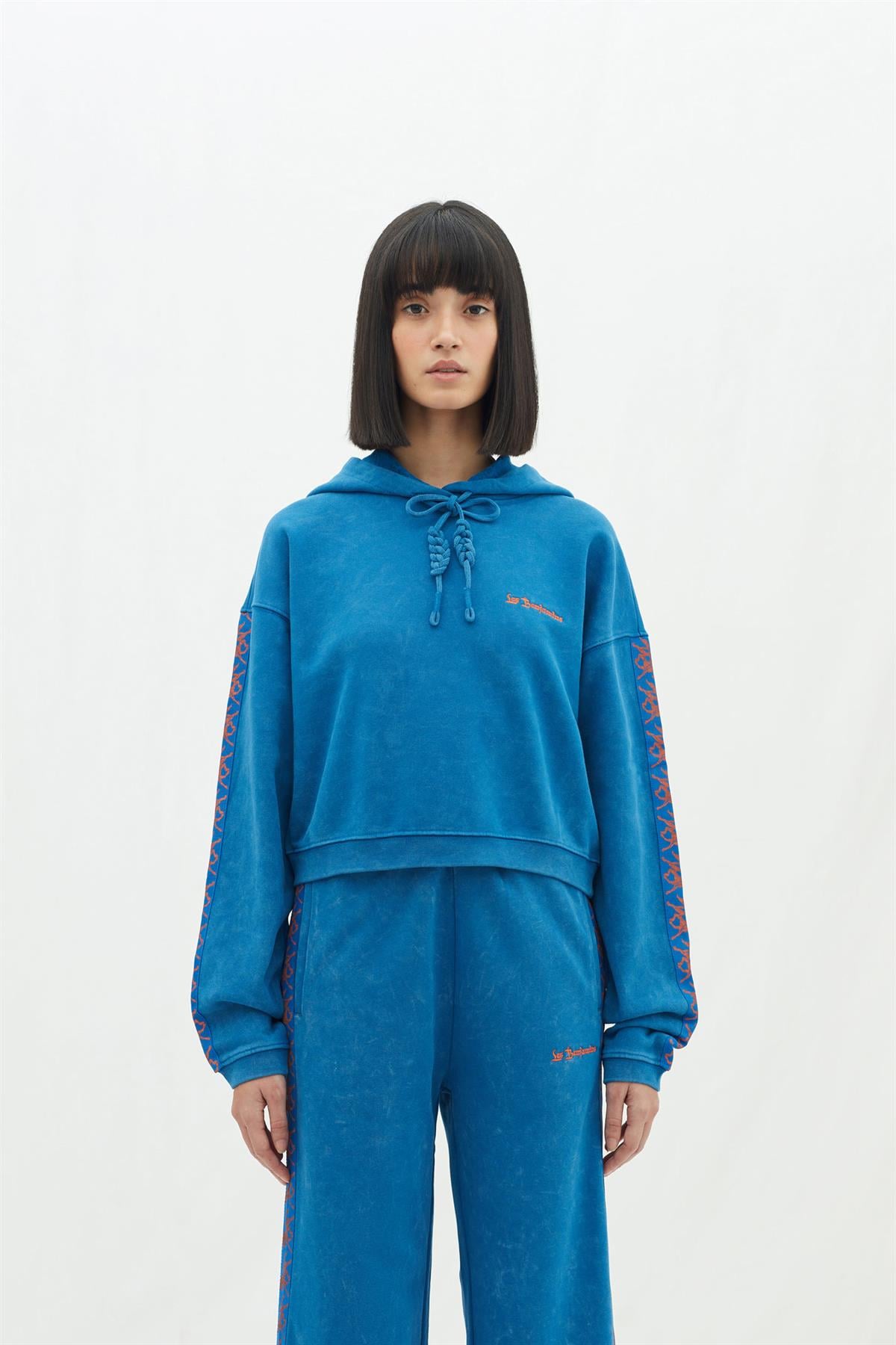 Les BenjaminsMavi Crop Kadın Sweatshirt