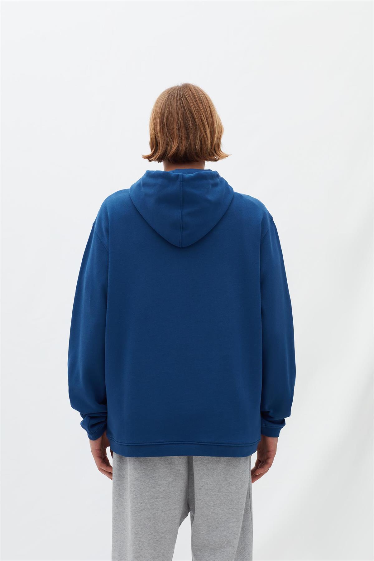 Les BenjaminsMavi Kapüşonlu Erkek Sweatshirt