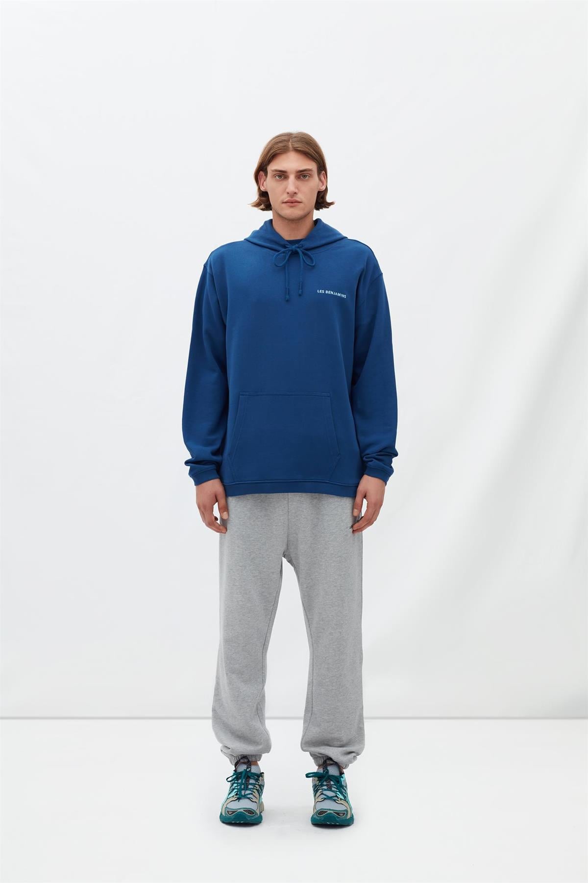 Les BenjaminsMavi Kapüşonlu Erkek Sweatshirt