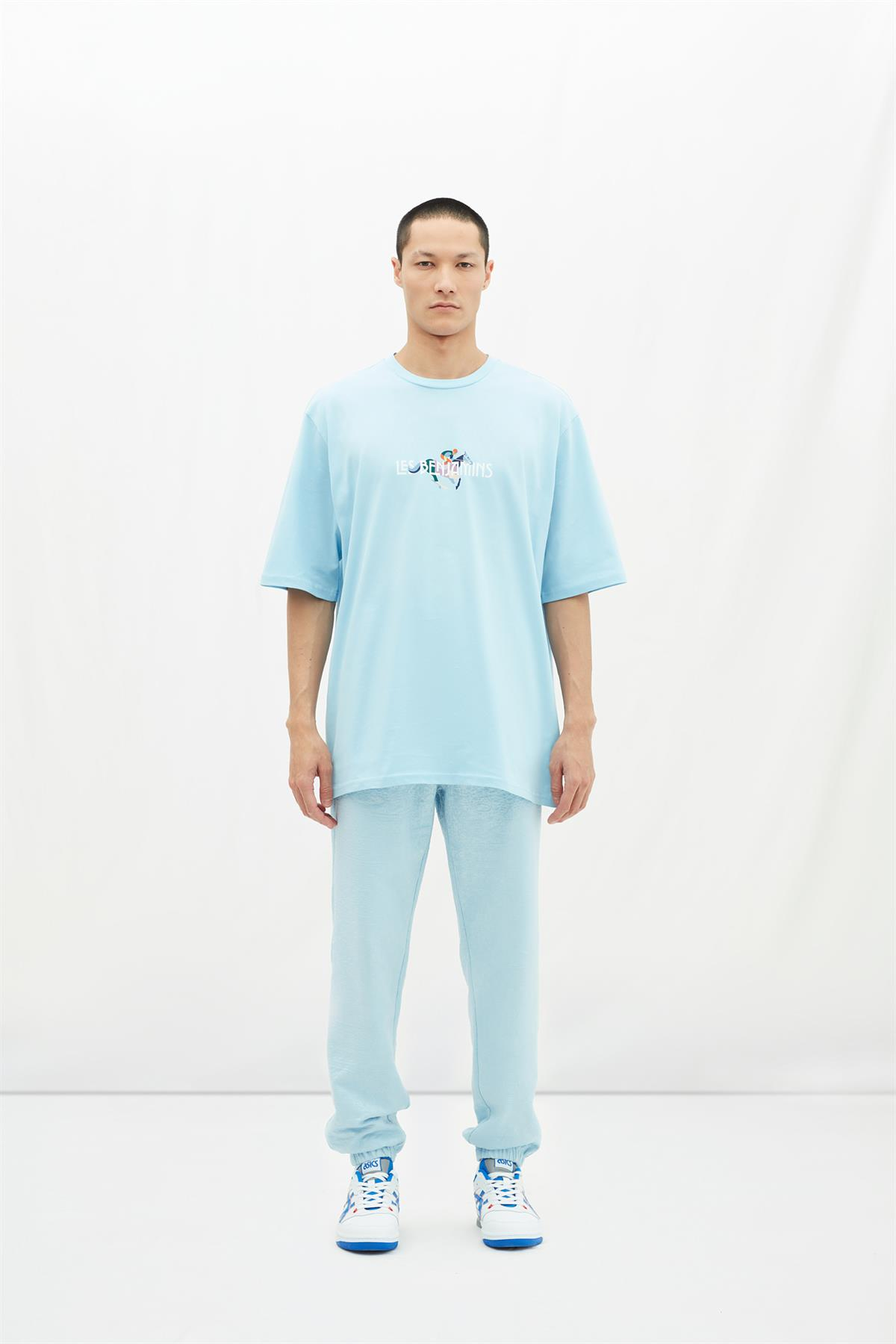Les BenjaminsMavi Logo Desen Oversize T-shirt