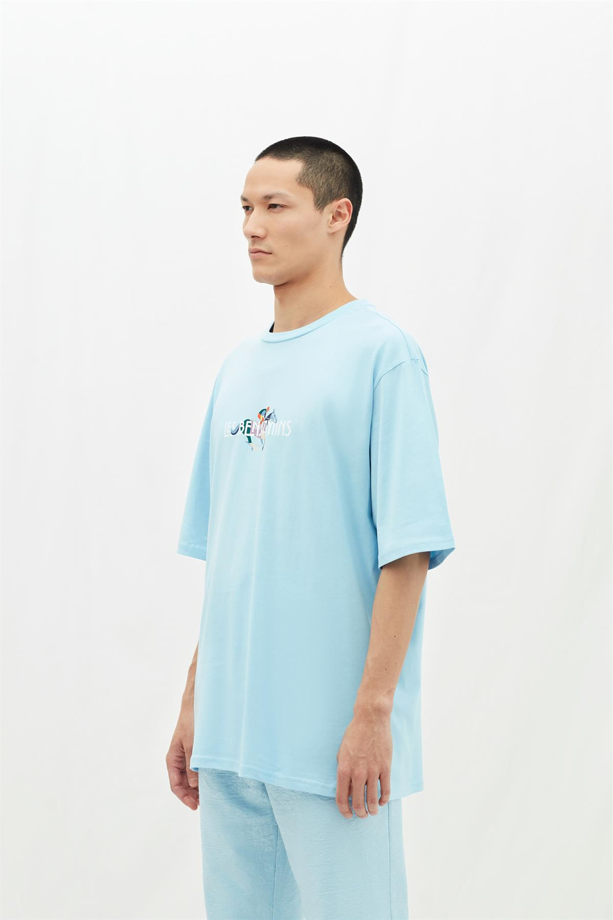 Les BenjaminsMavi Logo Desen Oversize T-shirt