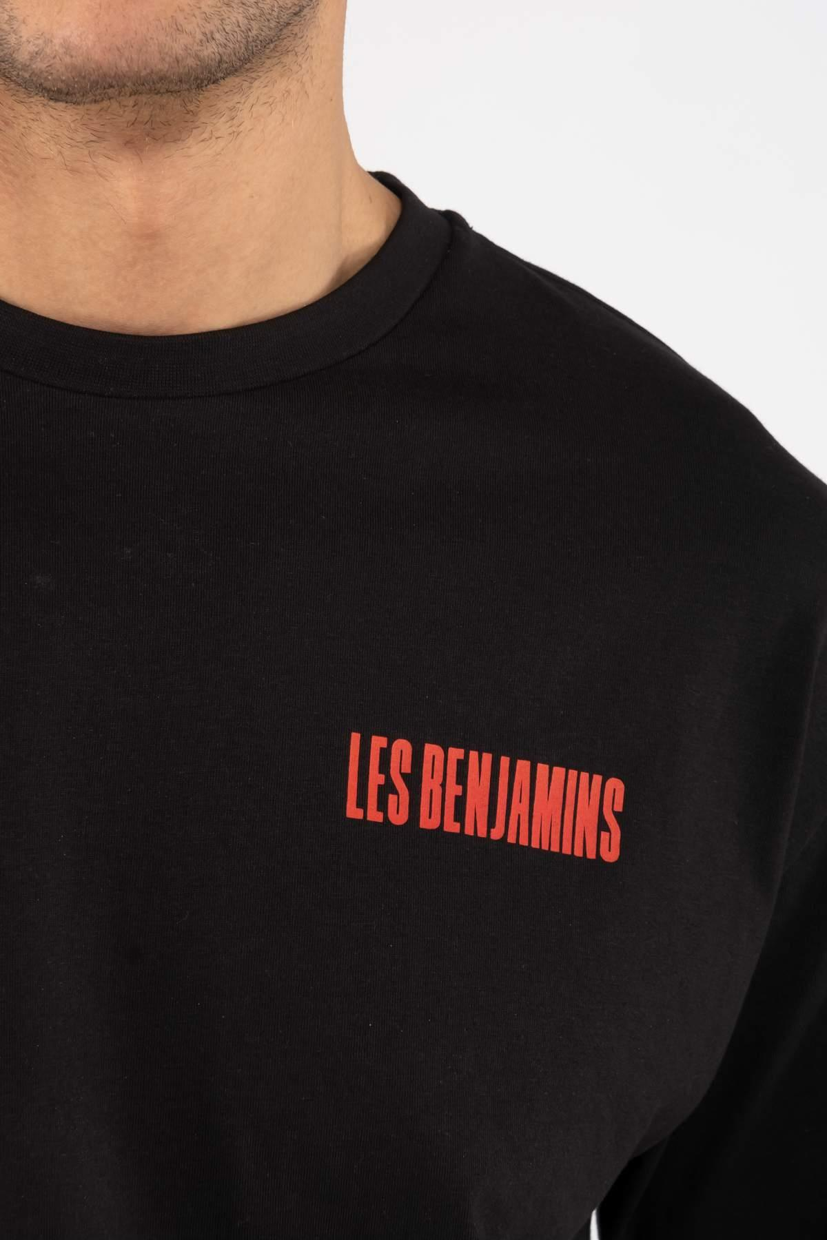 Les BenjaminsSiyah Bisiklet Yaka Kırmızı Baskılı T-shirt
