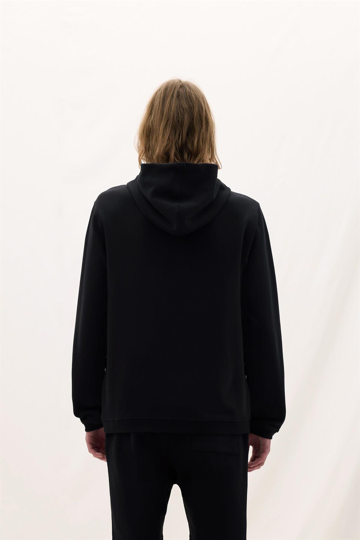 Les BenjaminsSiyah Kapüşon Detaylı Fermuarlı Sweatshirt