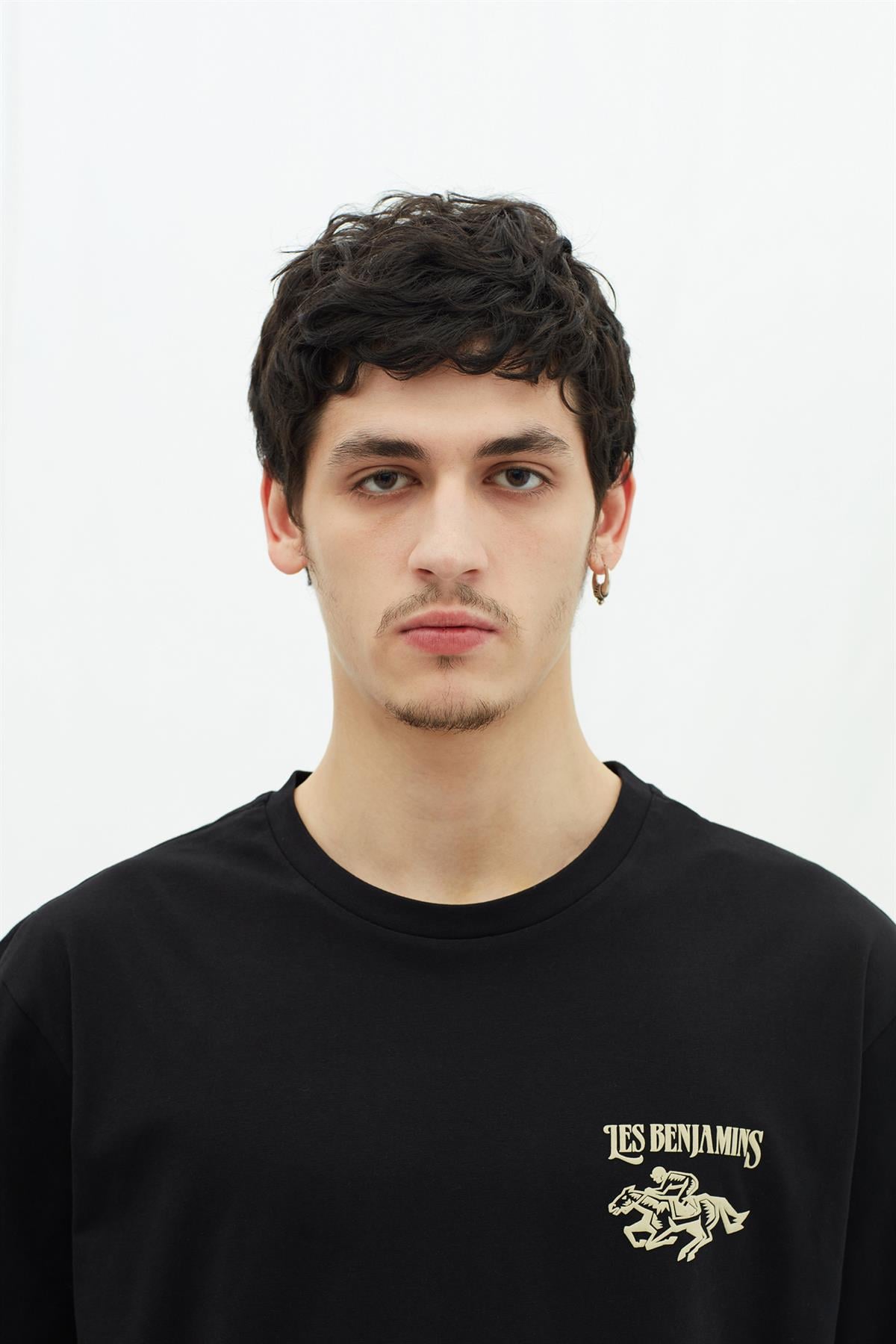 Les BenjaminsSiyah Oversize Erkek T-shirt