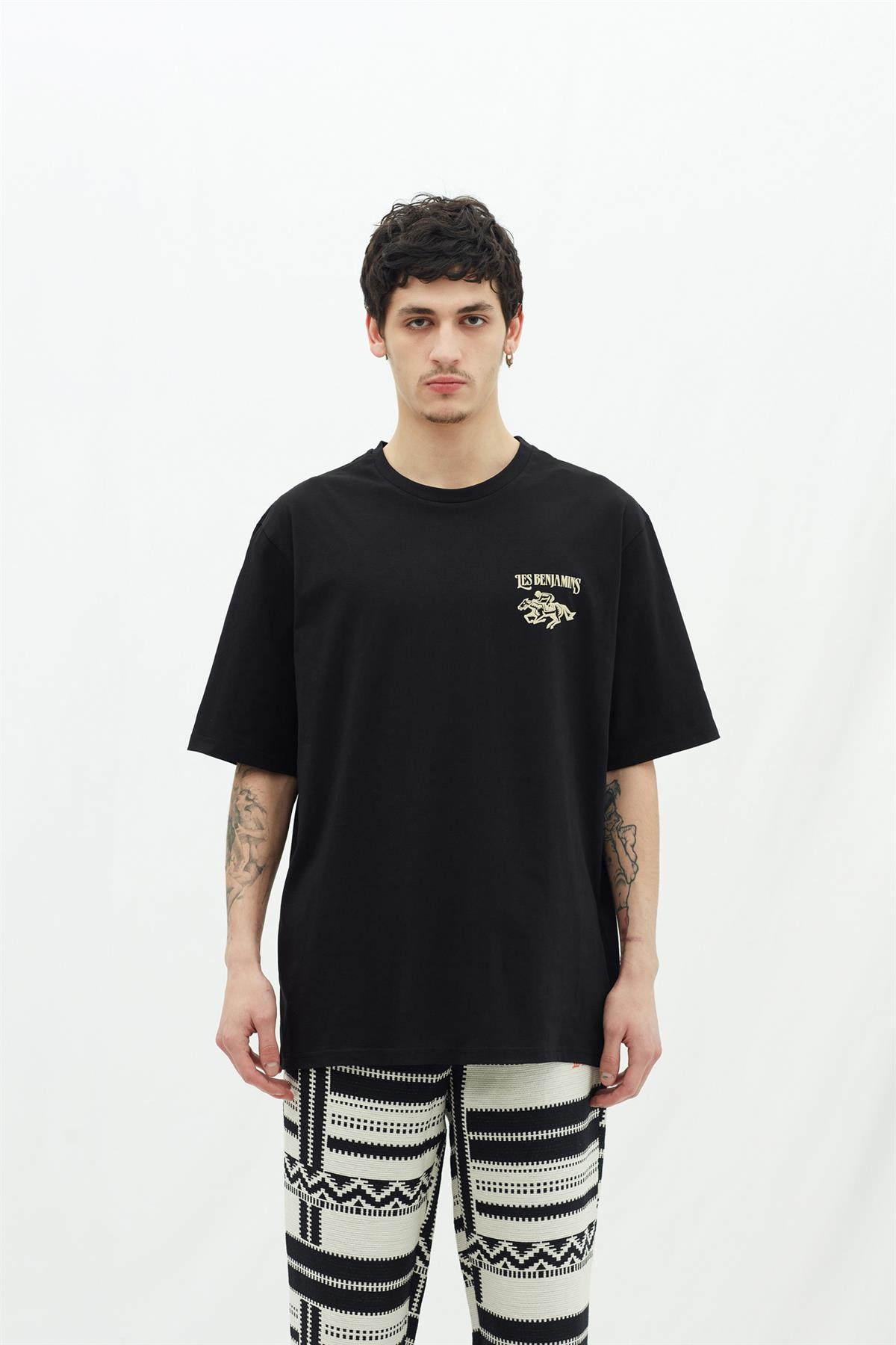 Les BenjaminsSiyah Oversize Erkek T-shirt