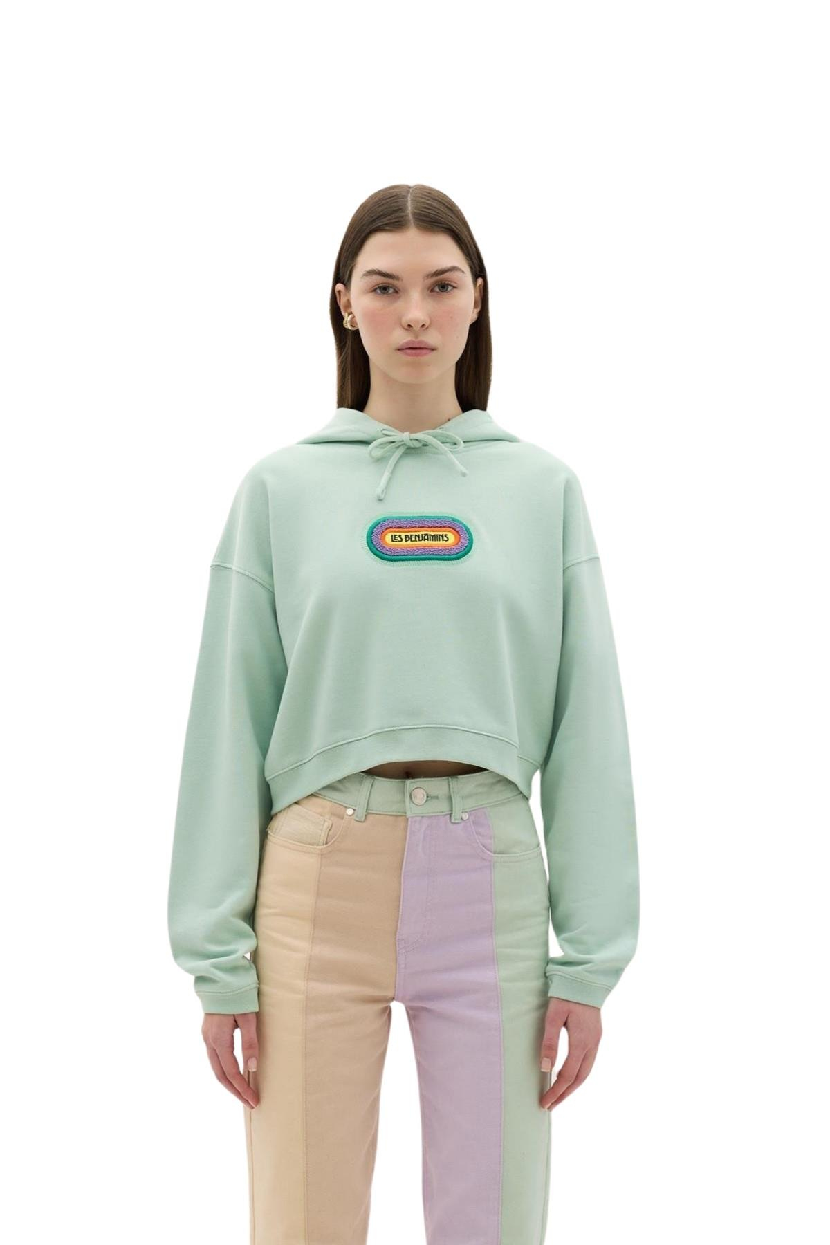 Les BenjaminsYeşil Crop Sweatshirt
