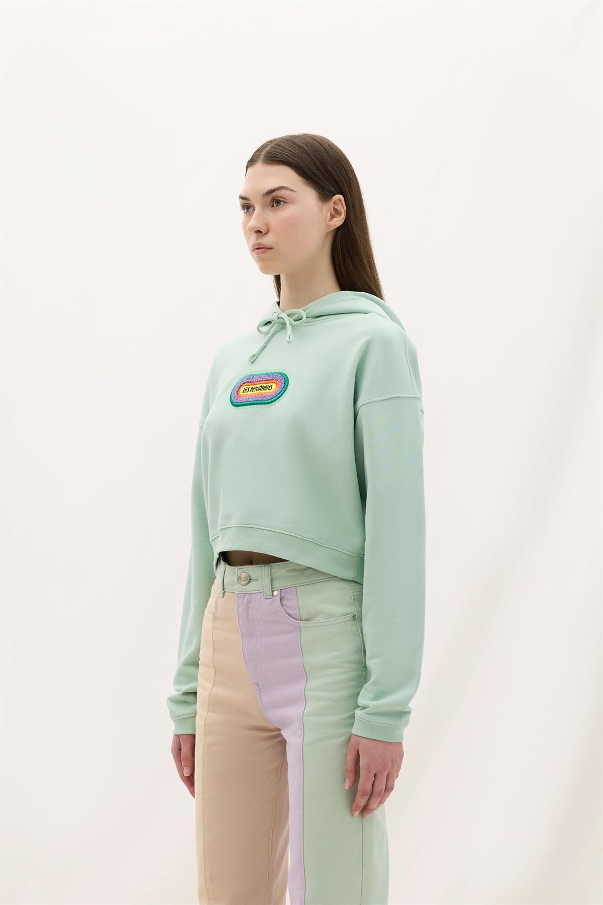 Les BenjaminsYeşil Crop Sweatshirt