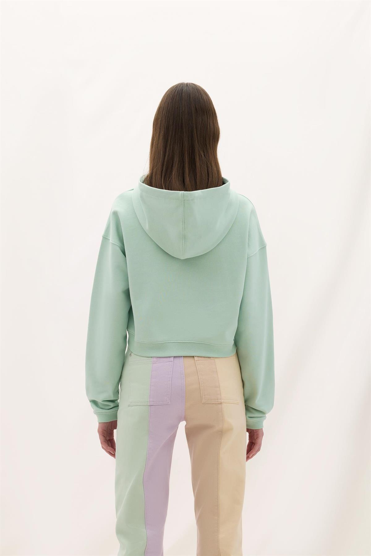 Les BenjaminsYeşil Crop Sweatshirt
