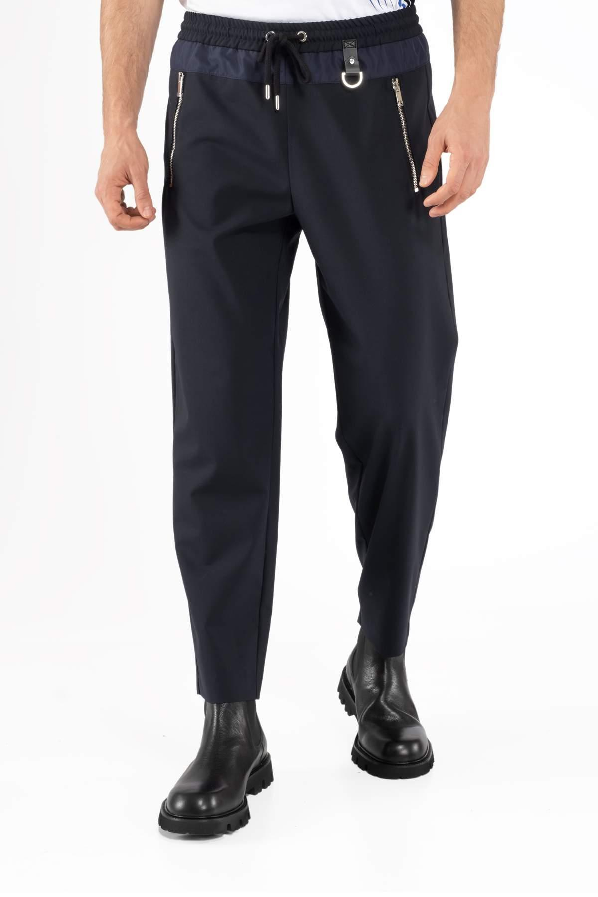 Les HommesMetal Detaylı Lacivert Jogger Pantolon