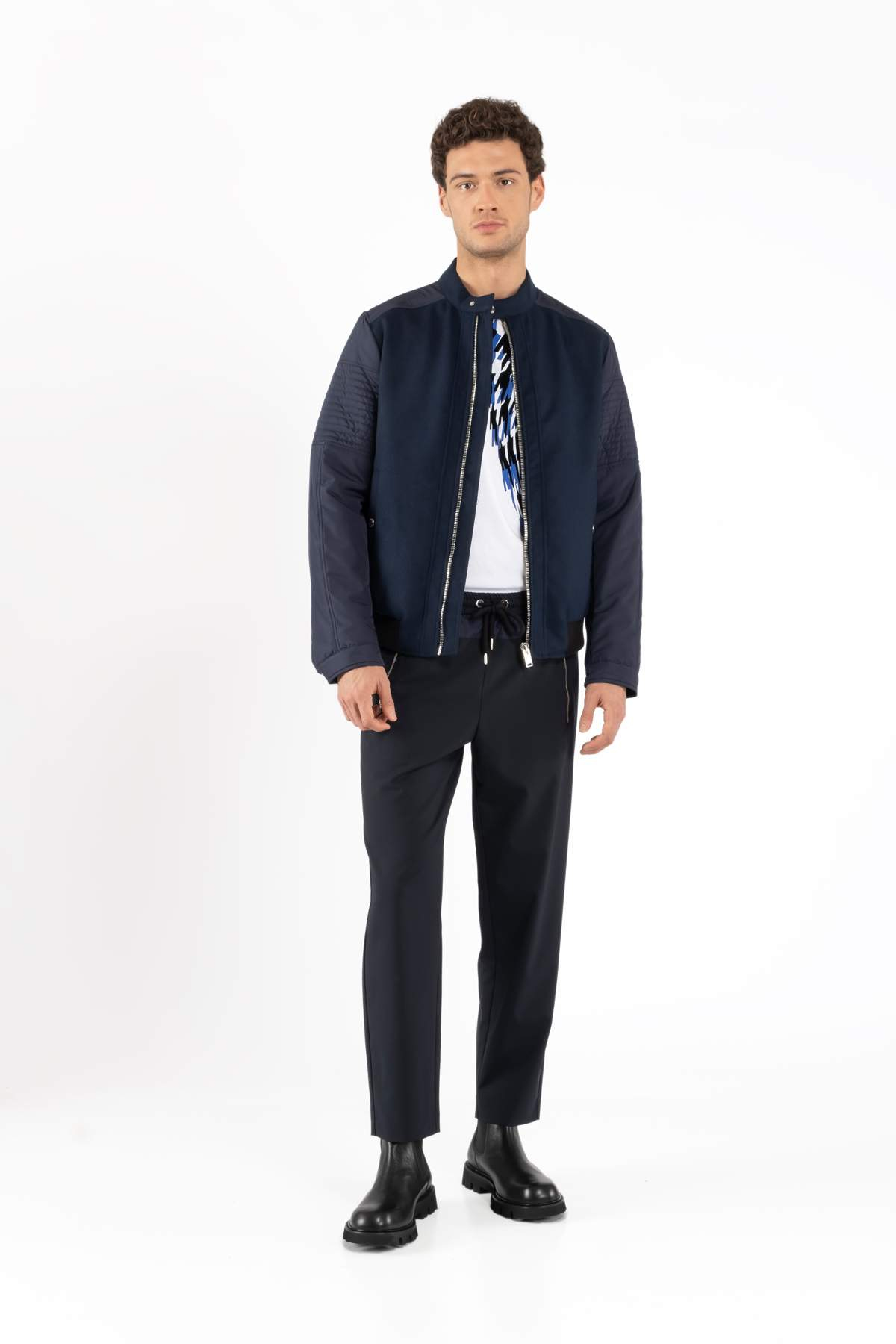 Les HommesMetal Detaylı Lacivert Jogger Pantolon