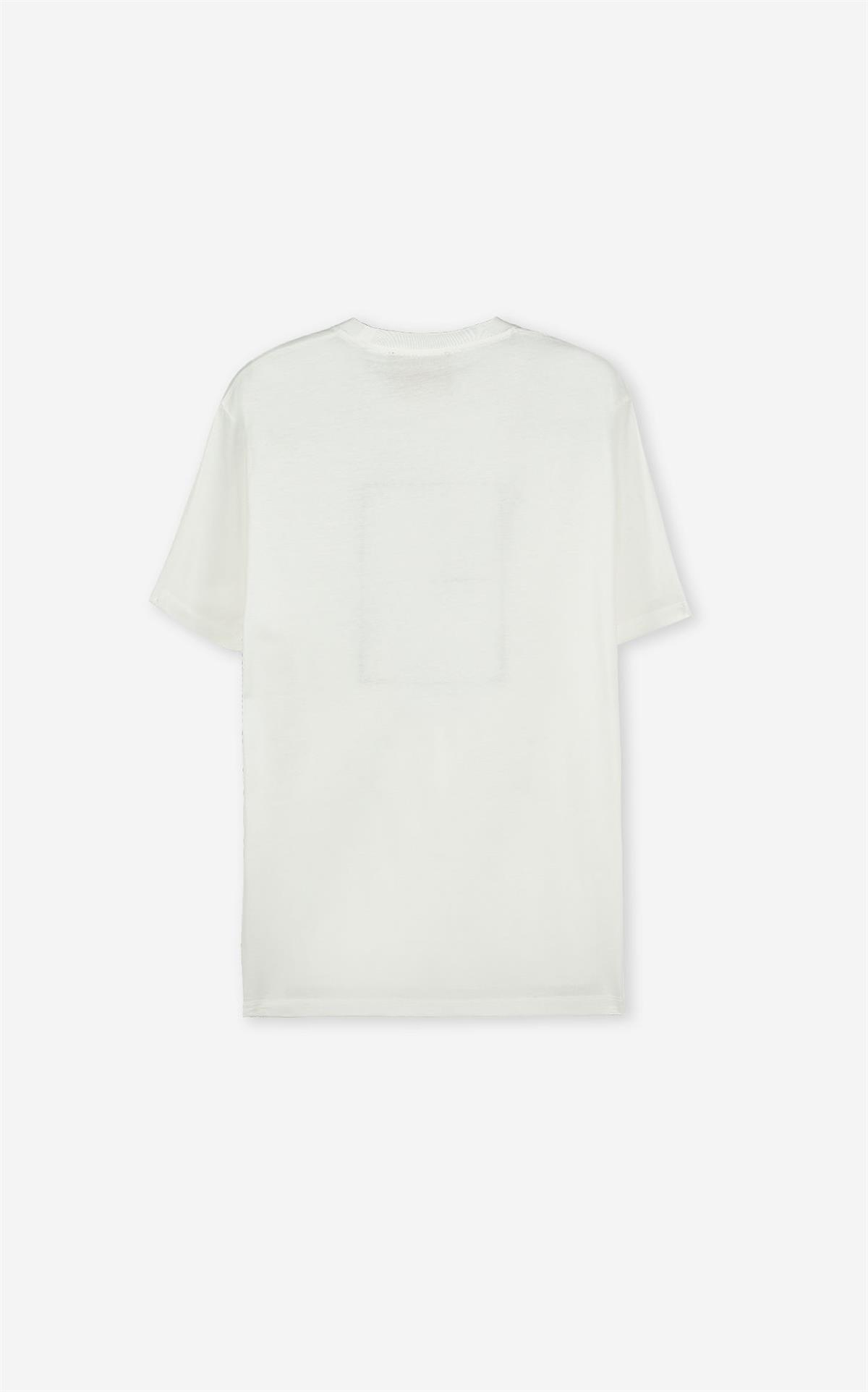 LimitatoFigürlü Beyaz Bisiklet Yaka T-shirt