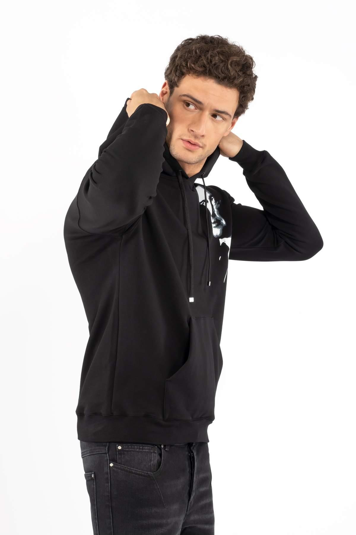 LimitatoKapüşonlu Siyah Sweatshirt