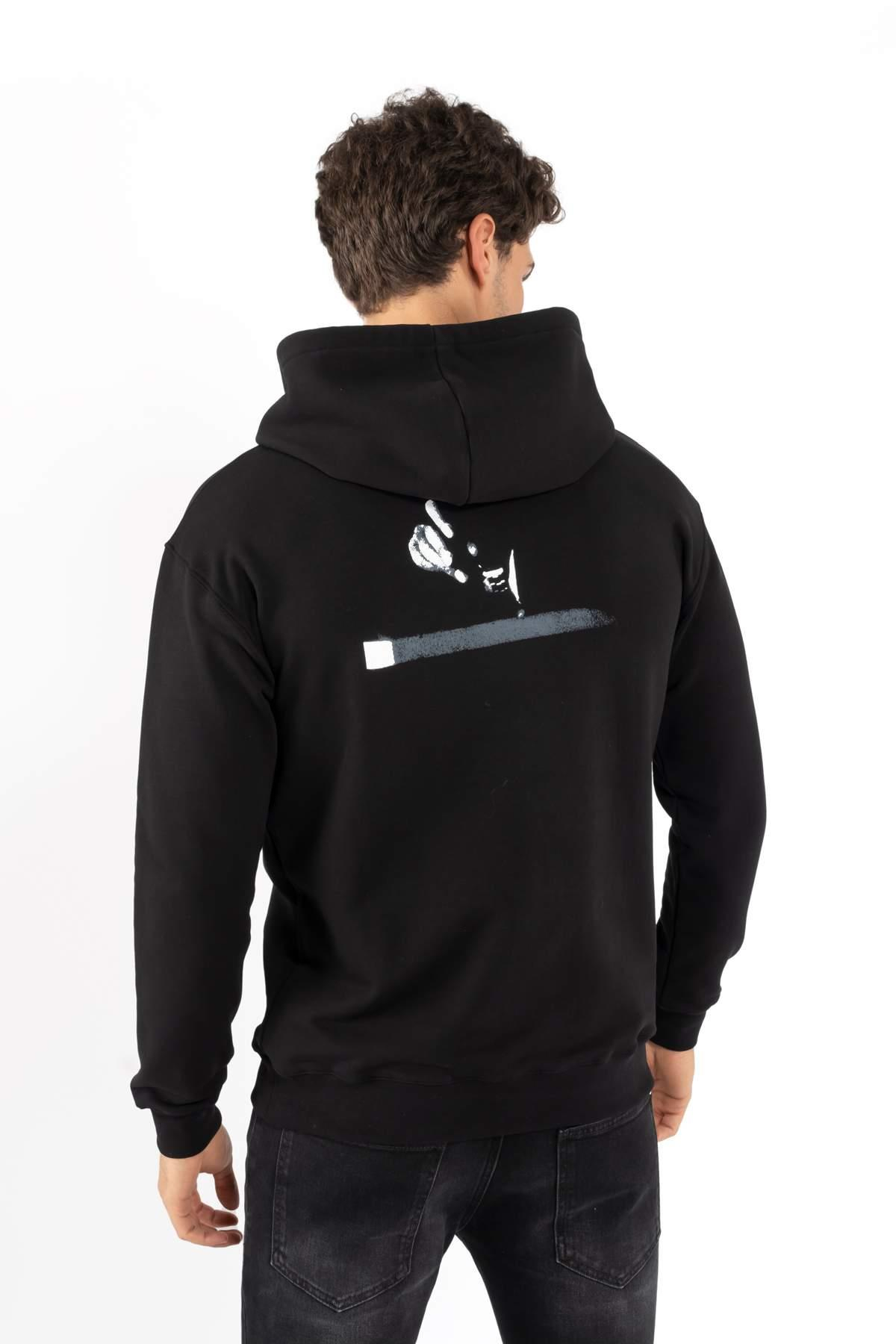 LimitatoKapüşonlu Siyah Sweatshirt