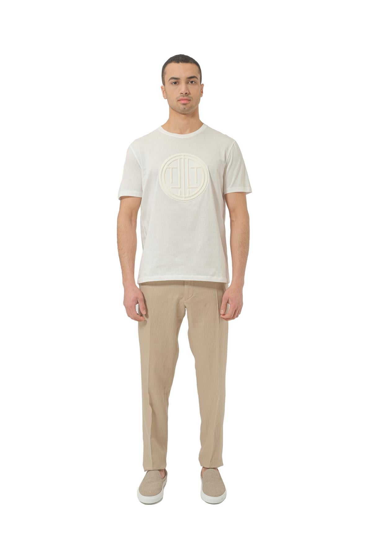 LimitatoLogo Detay Beyaz T-shirt