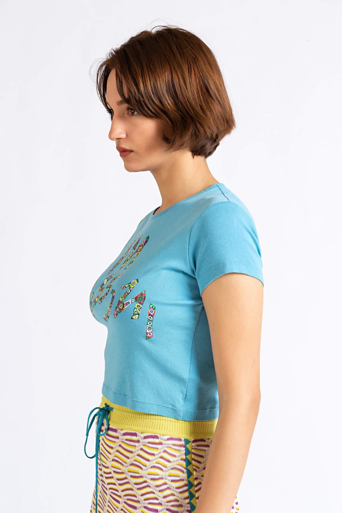 M MissoniM MISSONI Sıfır Yaka Kısa T-Shirt