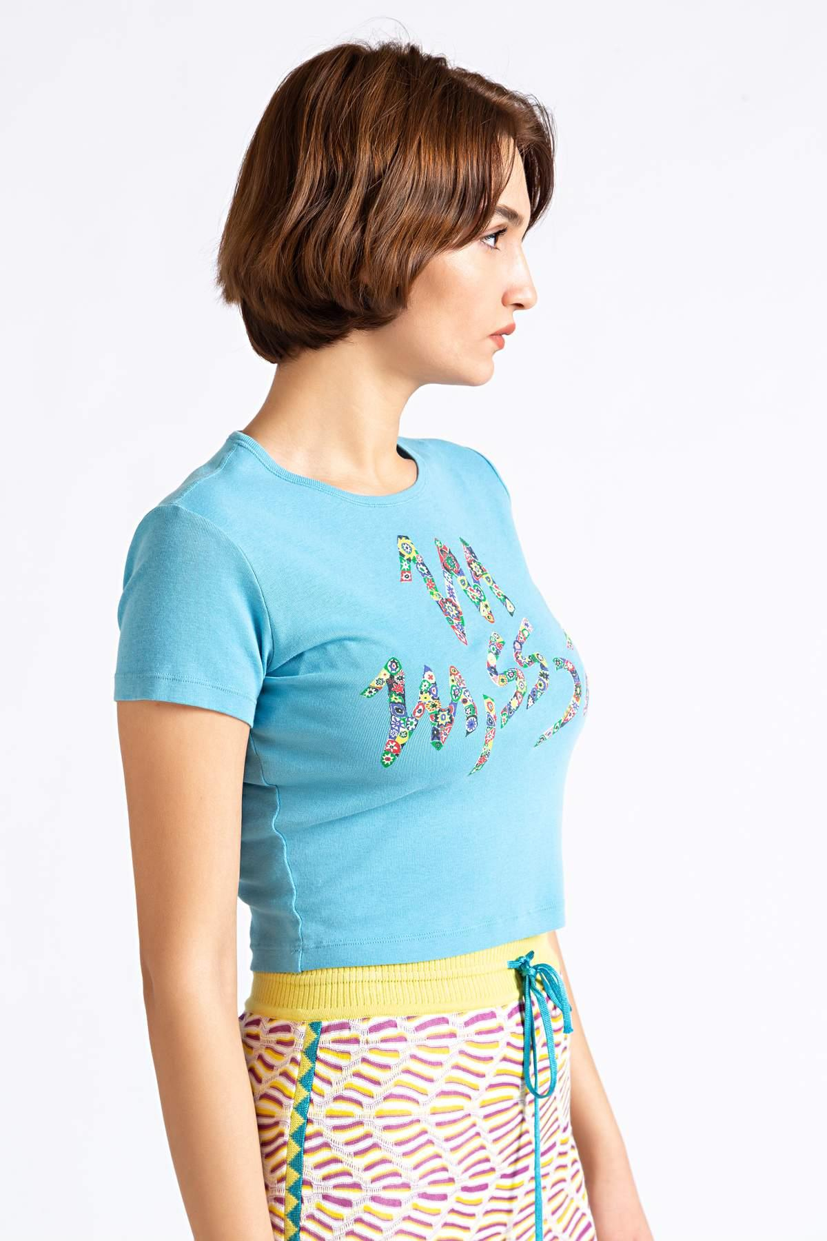 M MissoniM MISSONI Sıfır Yaka Kısa T-Shirt