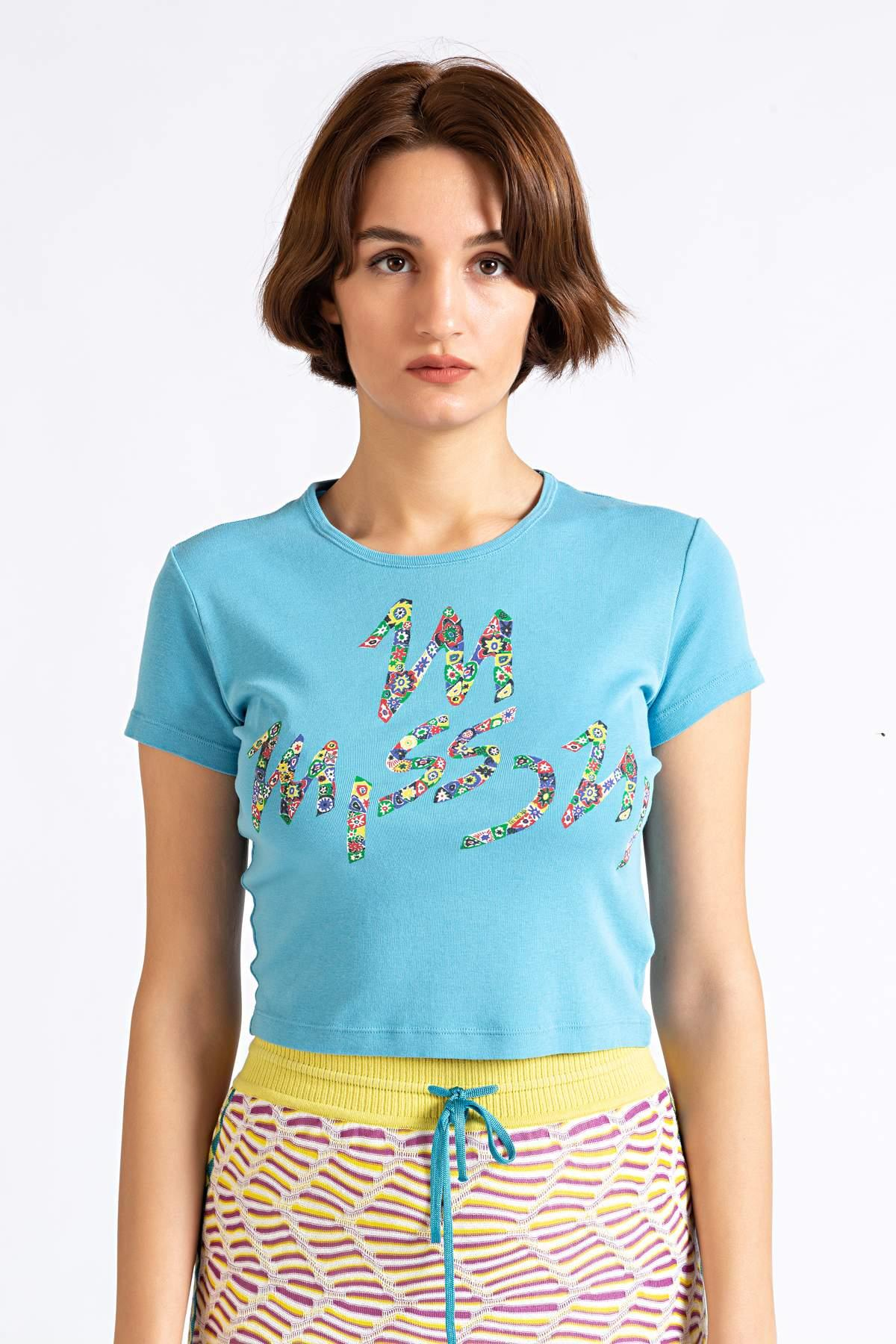 M MissoniM MISSONI Sıfır Yaka Kısa T-Shirt