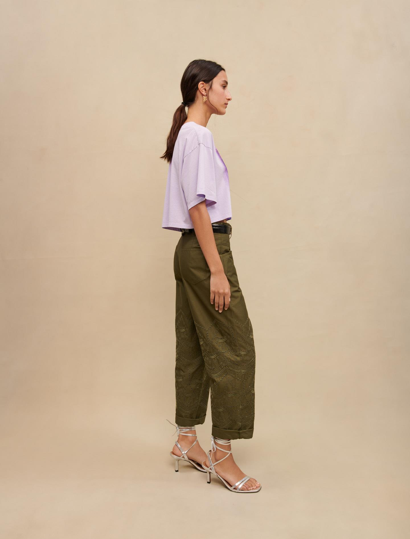 MajeAloha Slogan Crop T-shirt