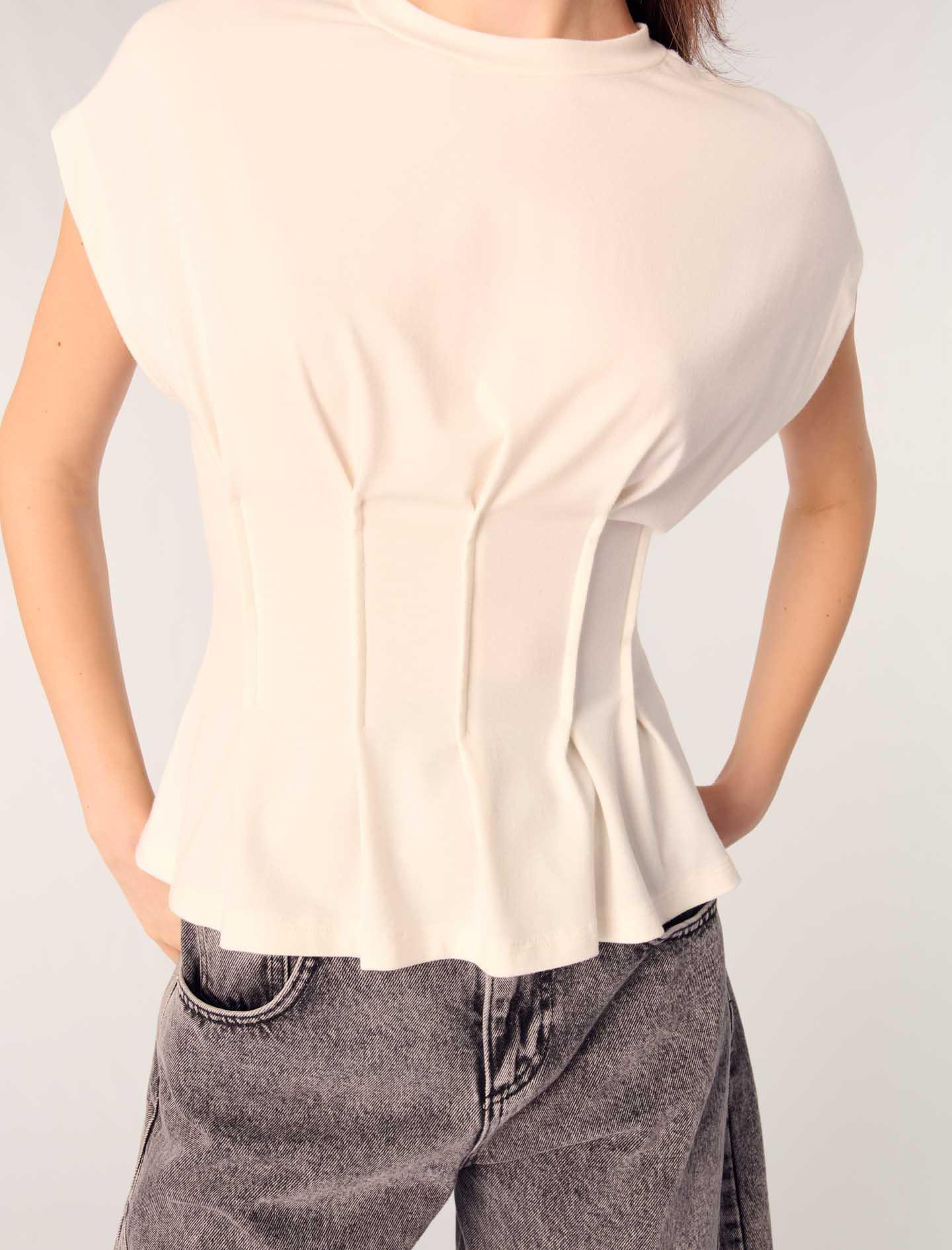 MajeBeyaz Peplum T-shirt
