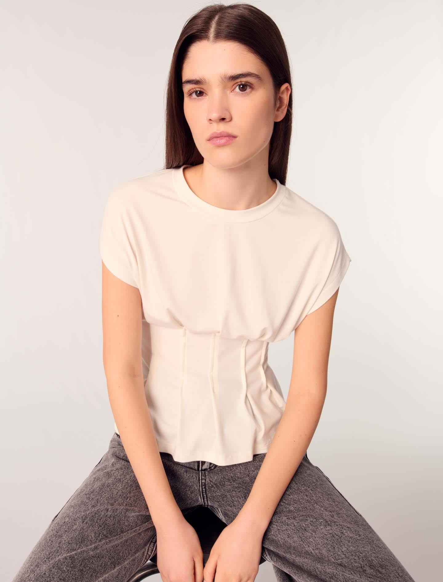 MajeBeyaz Peplum T-shirt