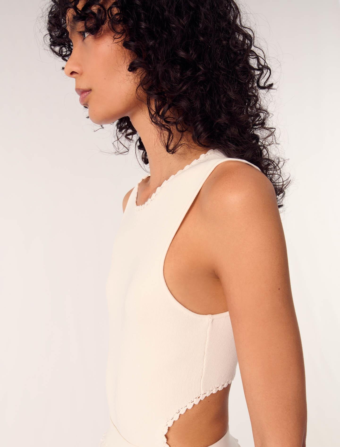 MajeCut Out Beyaz Bodysuit