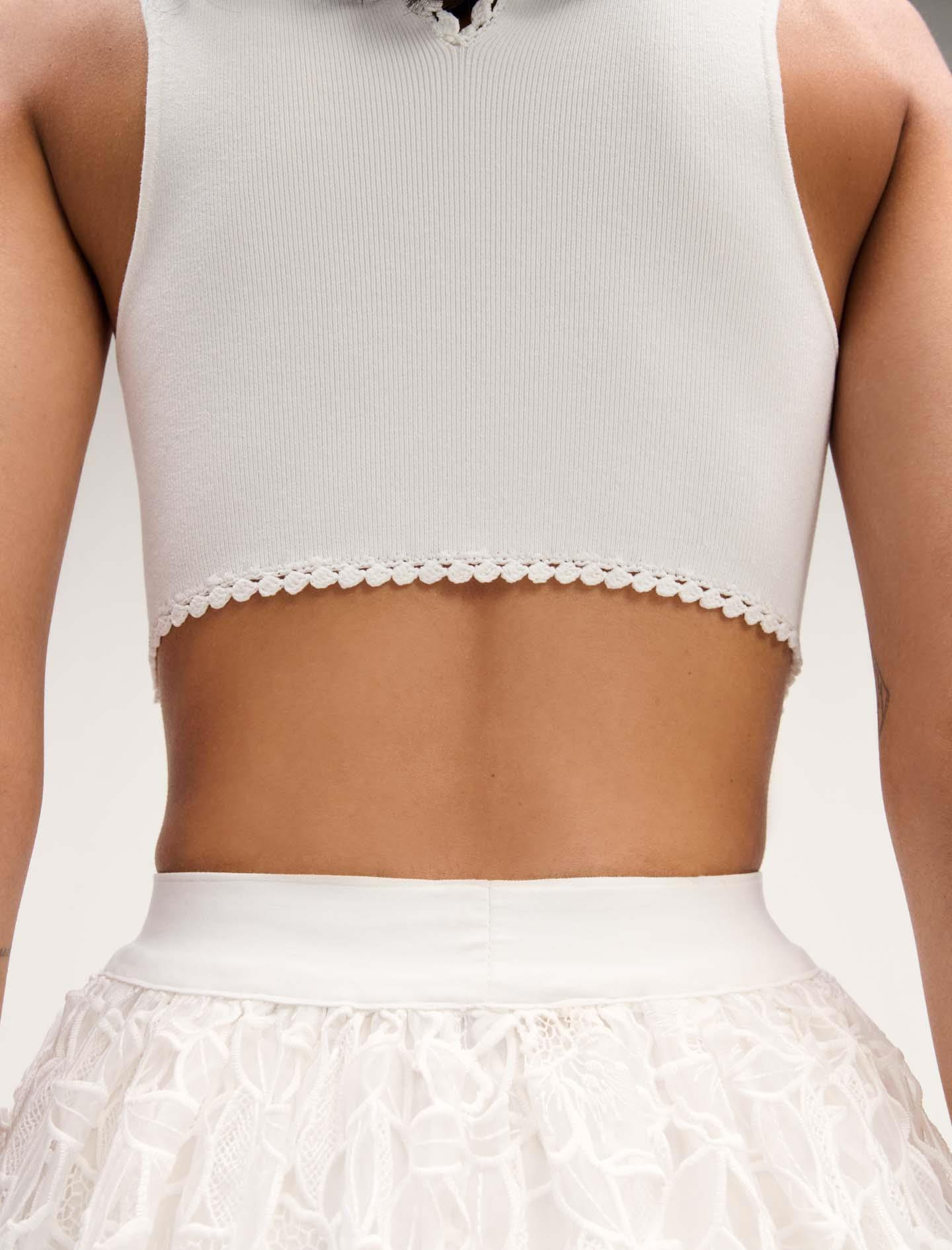 MajeCut Out Beyaz Bodysuit