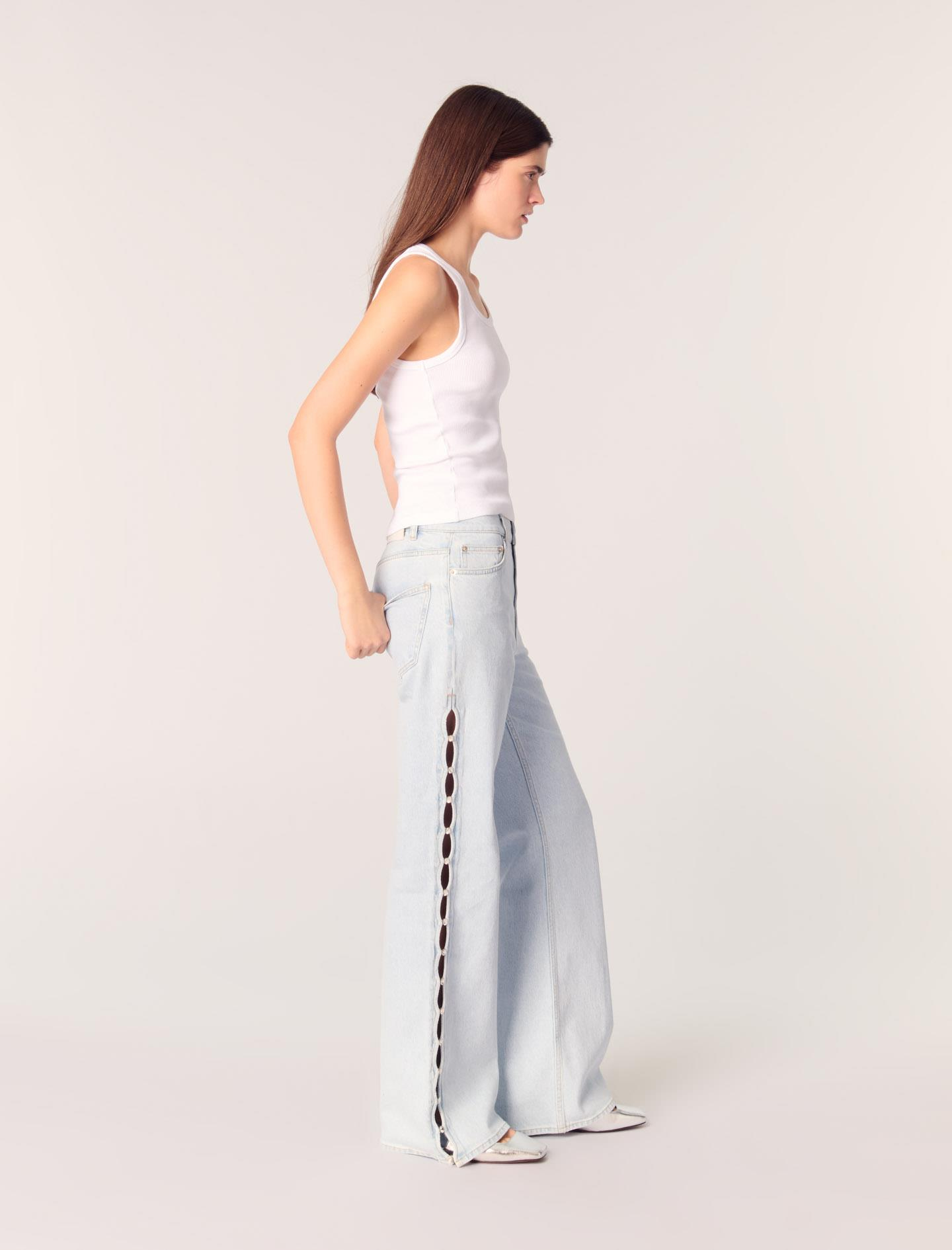 MajeCut Out Taş Detaylı Jean Pantolon
