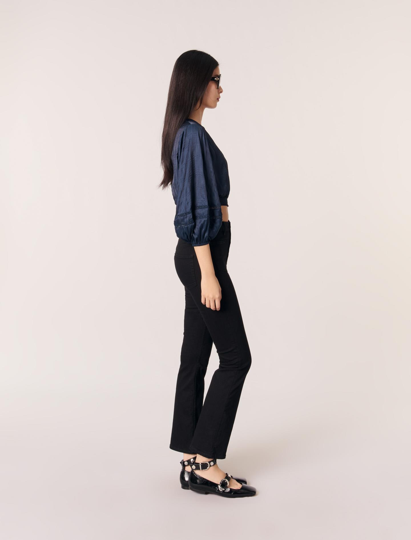 MajeDelik işi geçişli crop bluz