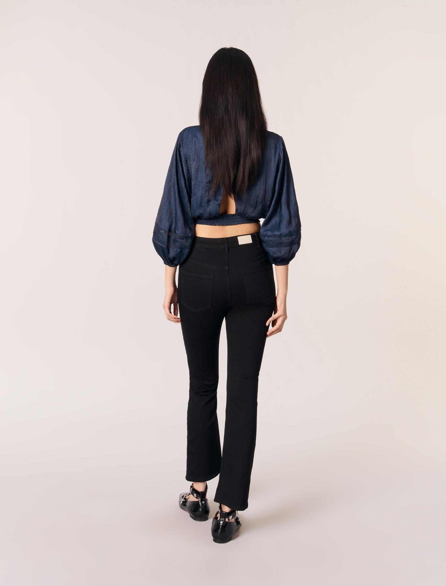 MajeDelik işi geçişli crop bluz