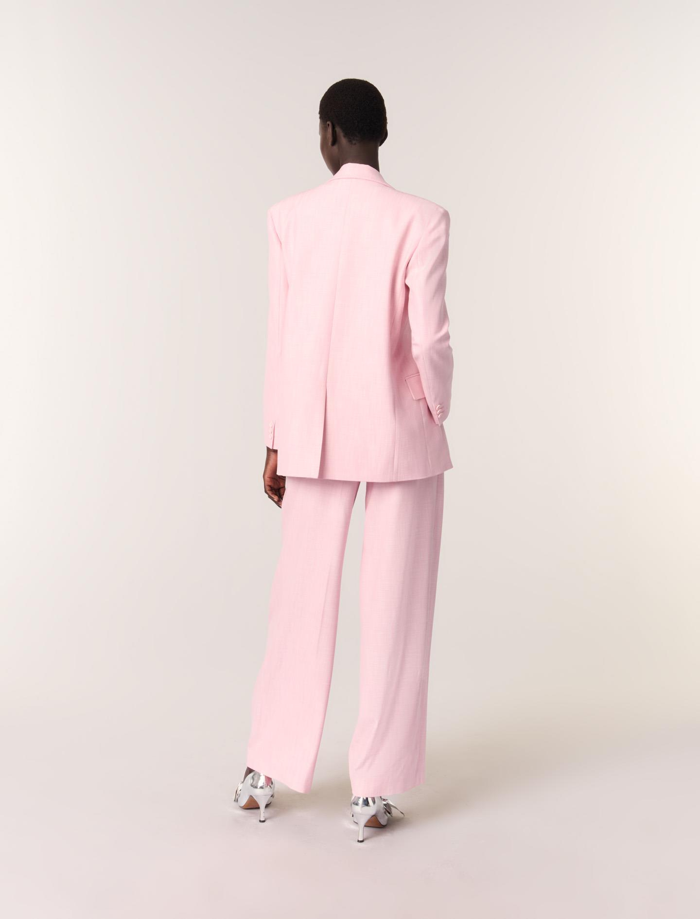 MajeDüz Kesim Düğmeli Pembe Blazer Ceket
