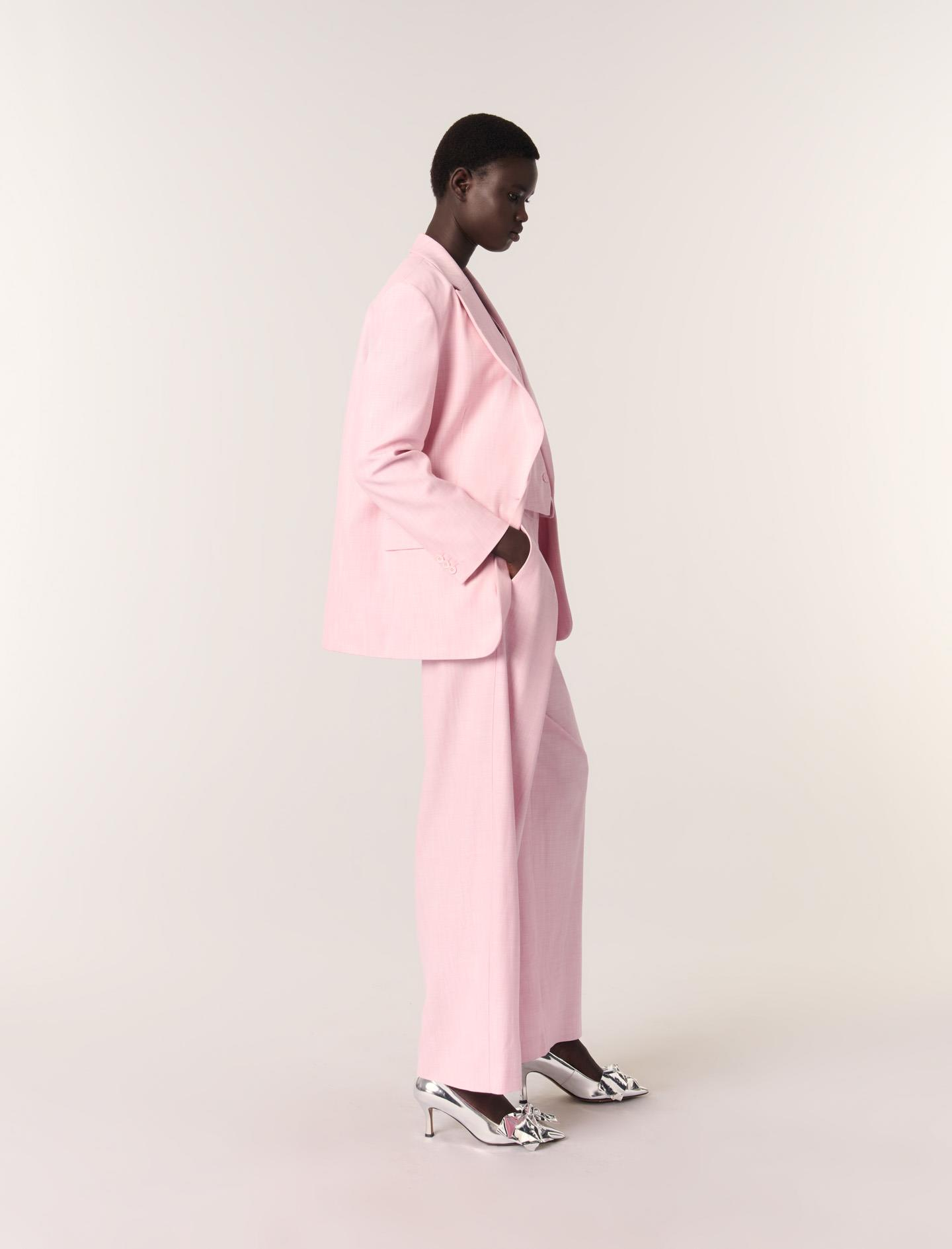 MajeDüz Kesim Düğmeli Pembe Blazer Ceket