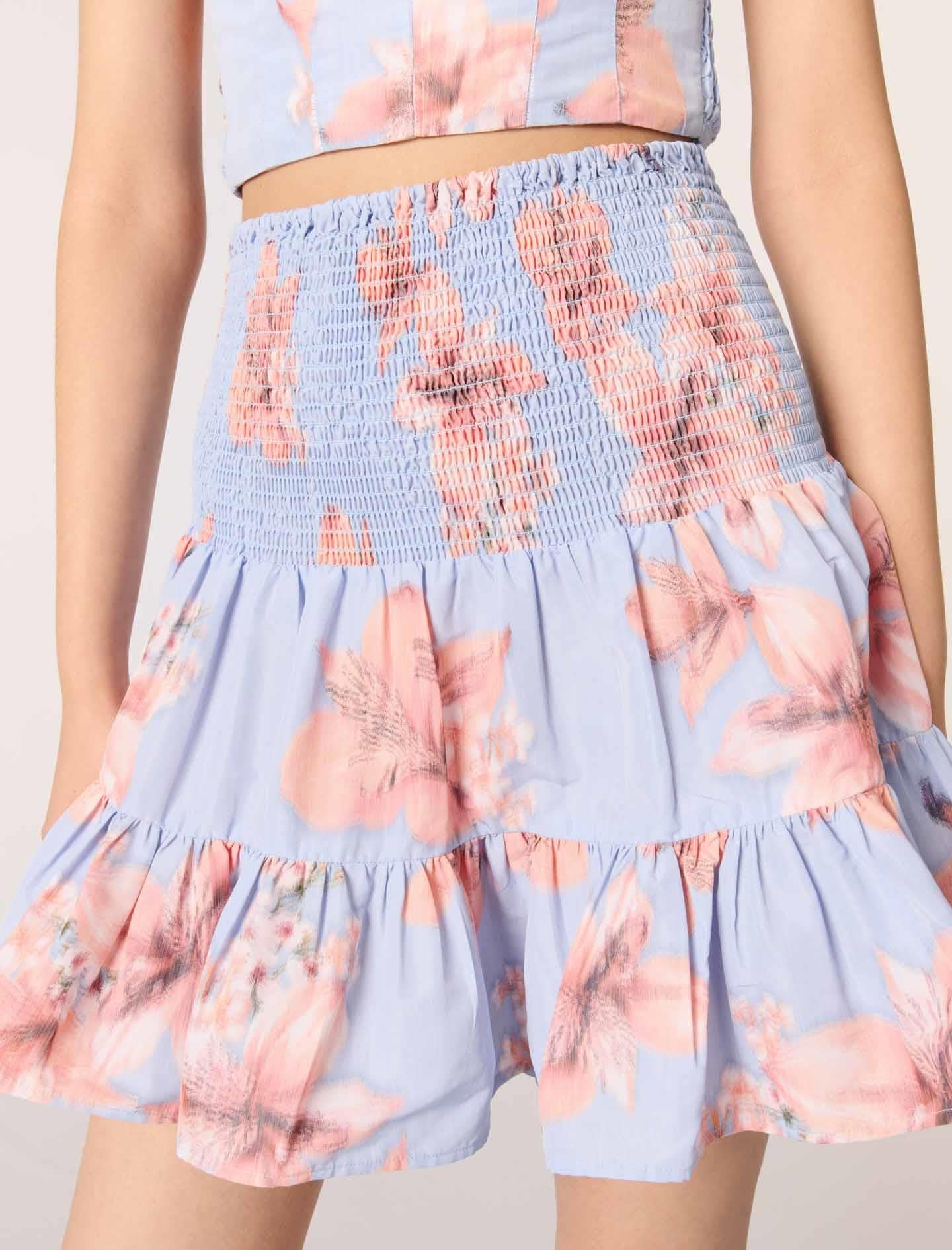 MajeFloral desenli mini etek
