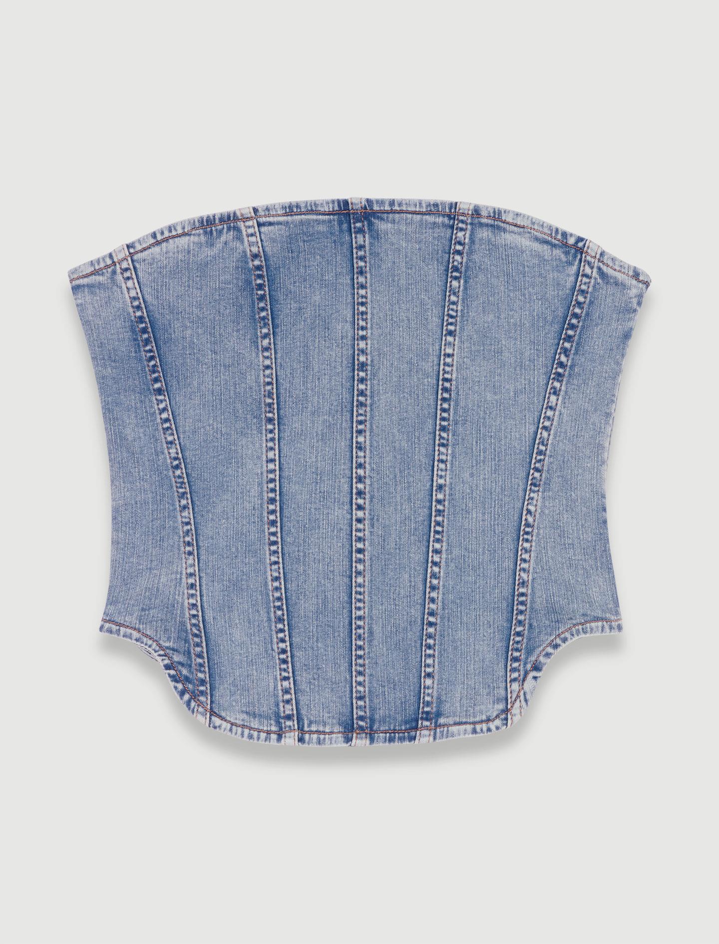 MajeKorse Formlu Denim Büstiyer