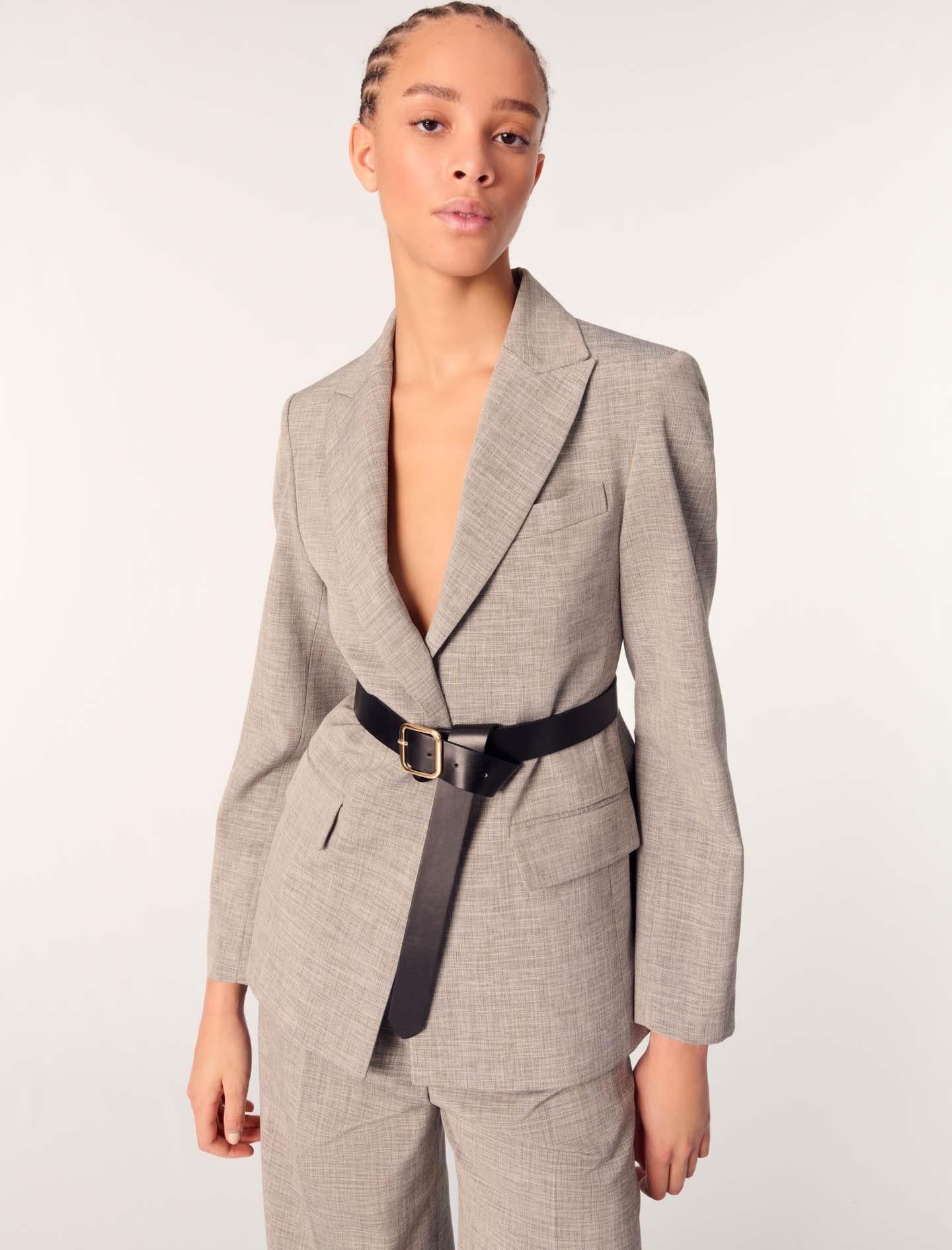 MajeSiyah Kemerli Blazer