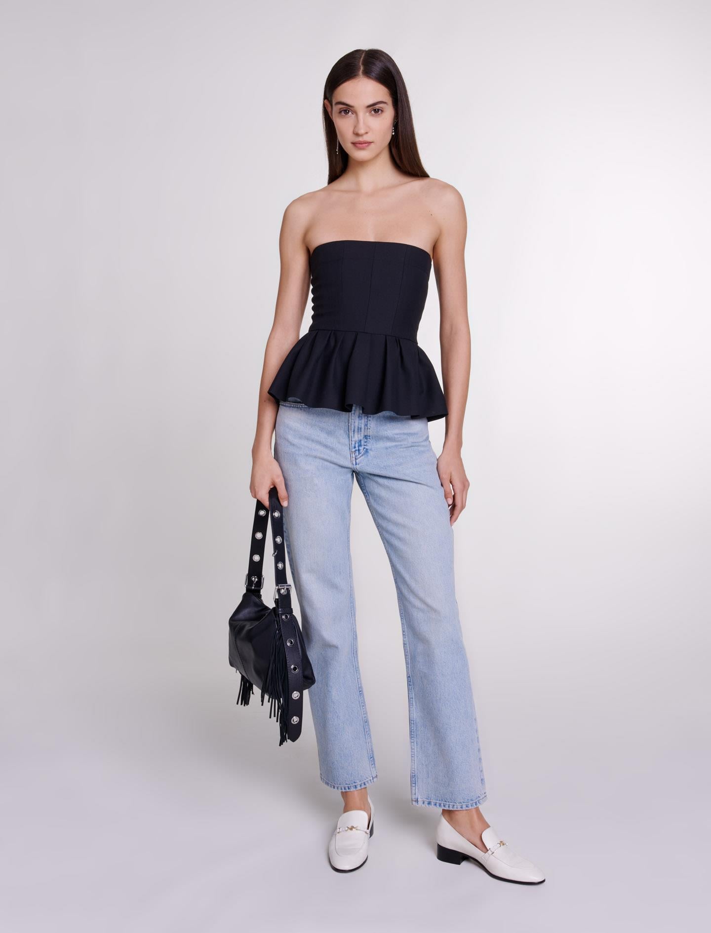 MajeStraplez Peplum Bluz
