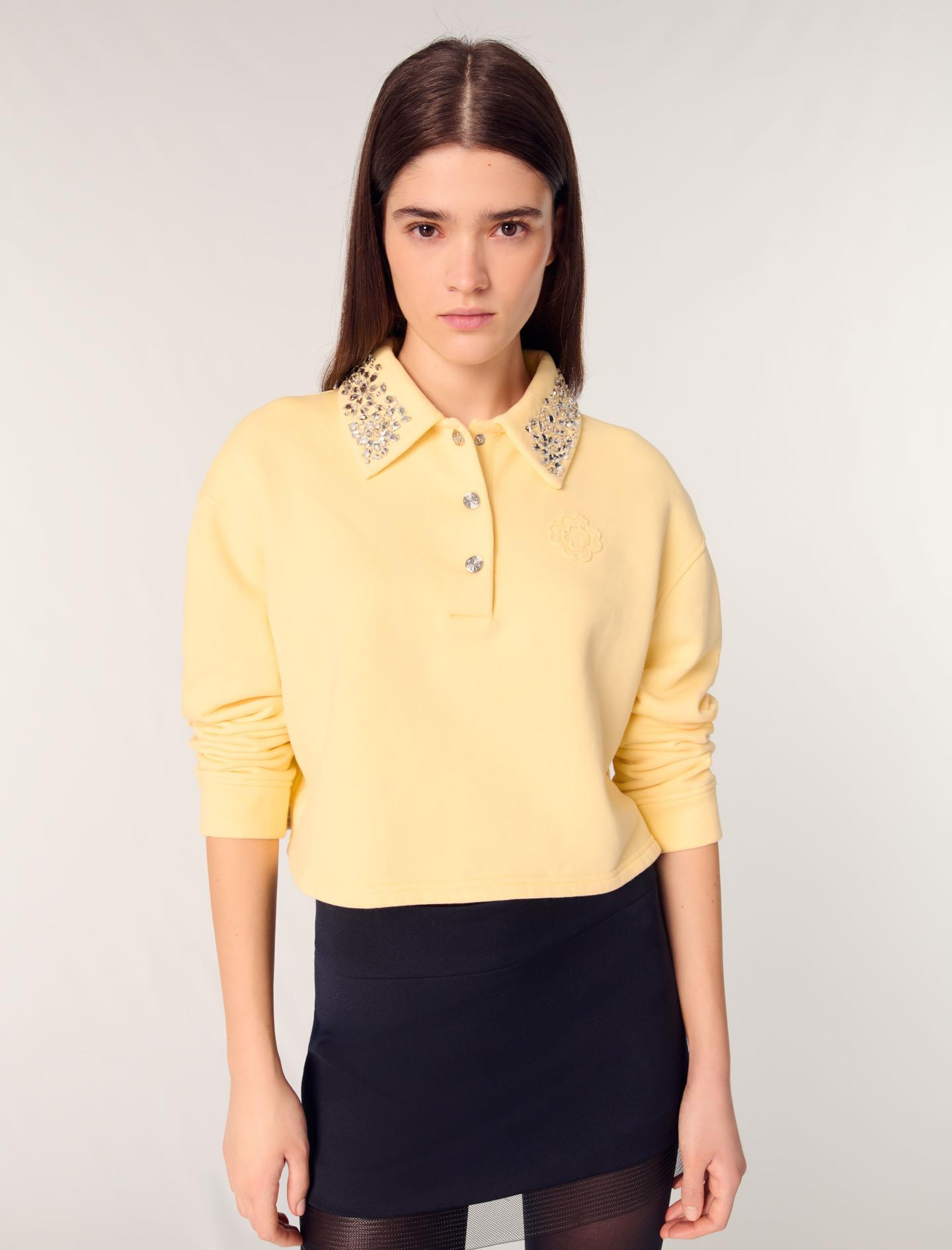 MajeTaşlı Yakalı Sweatshirt