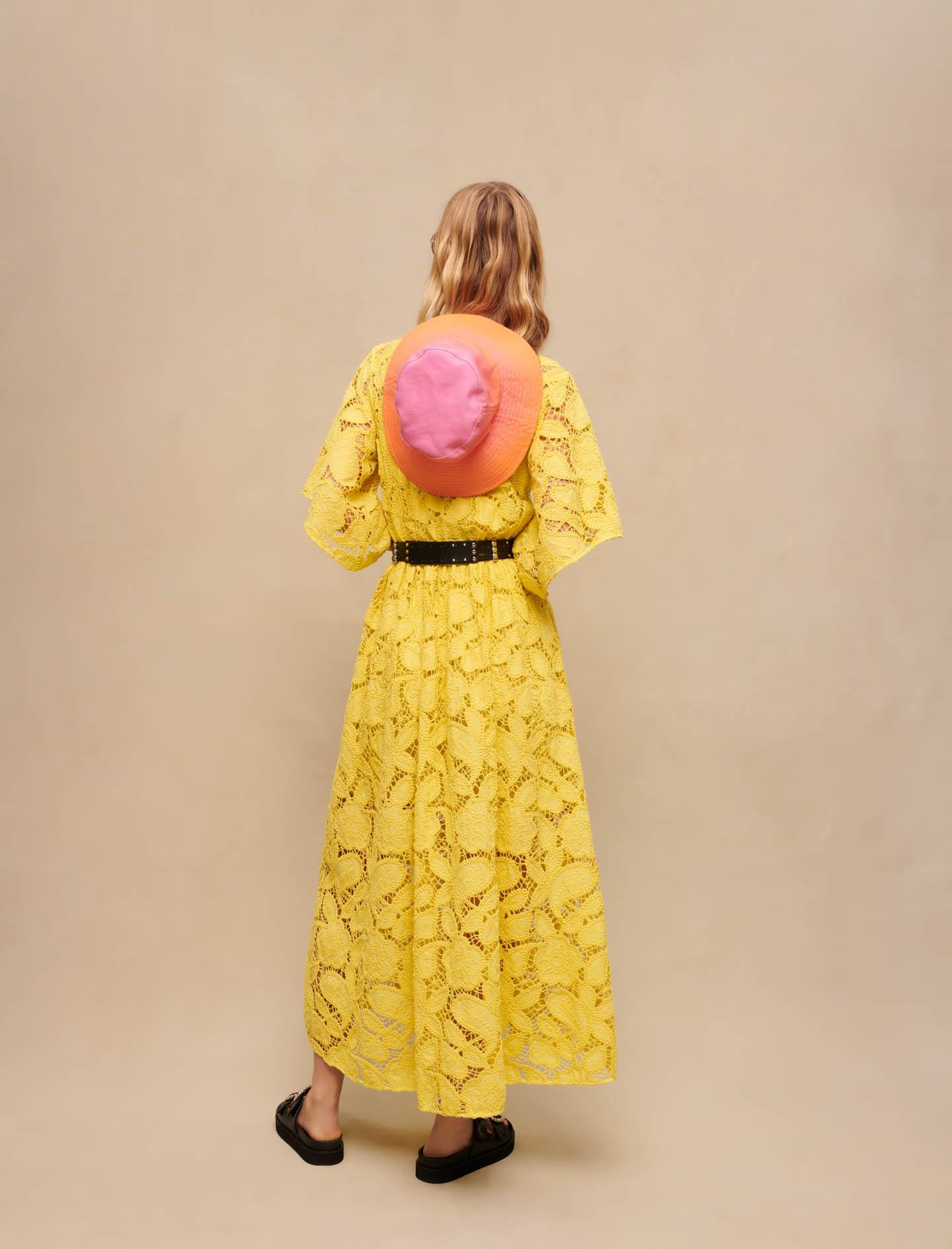 MajeV Yaka Dantel Uzun Elbise