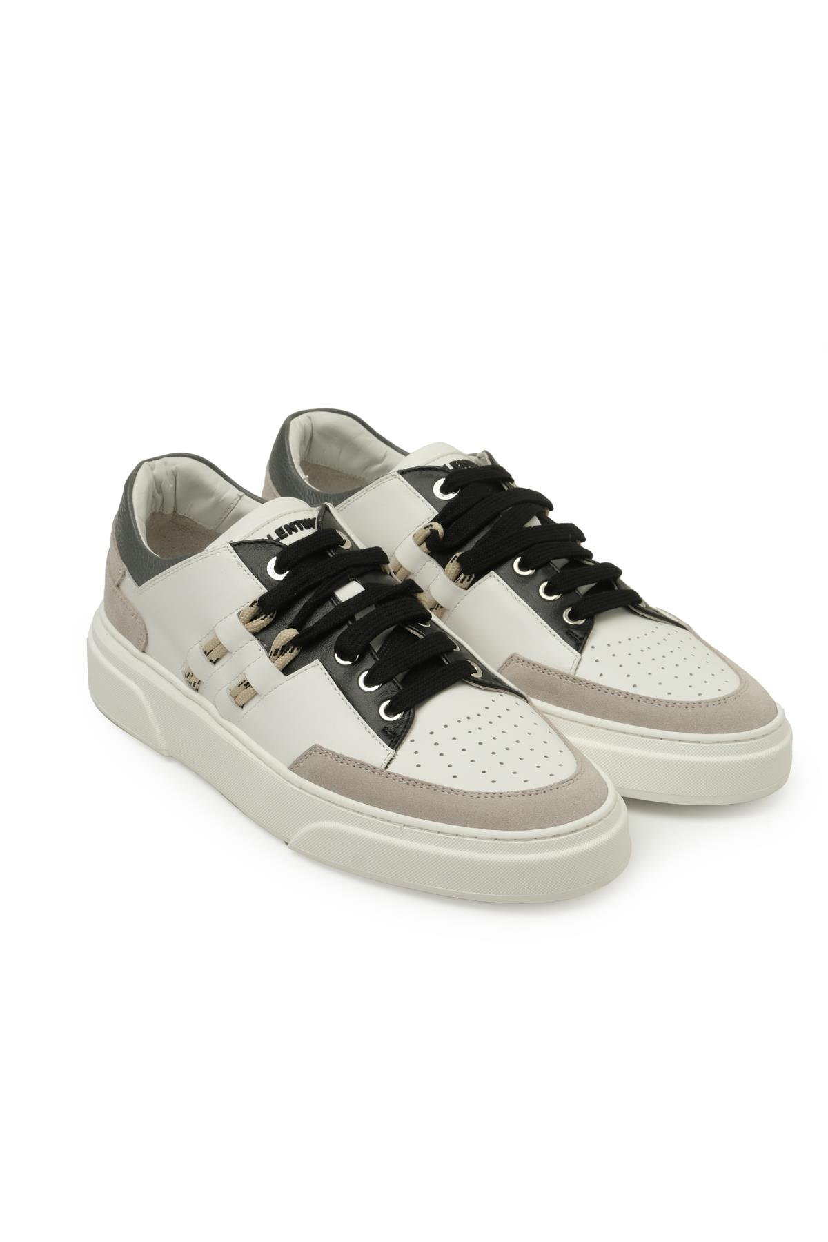Mario ValentinoPlatform Taban Beyaz Erkek Sneaker