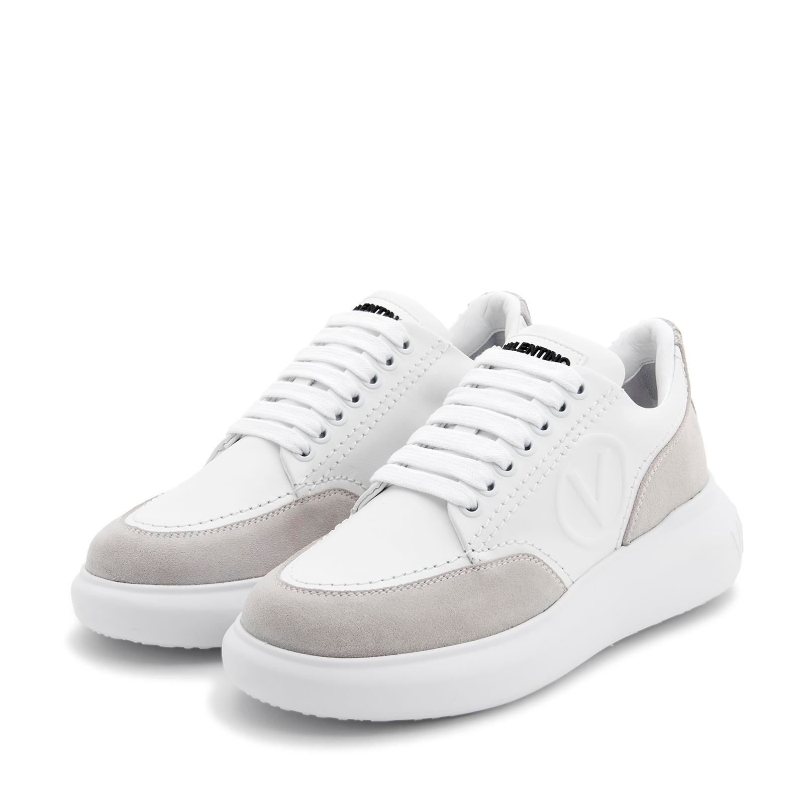 Mario ValentinoSüet Geçişli Beyaz Erkek Sneaker