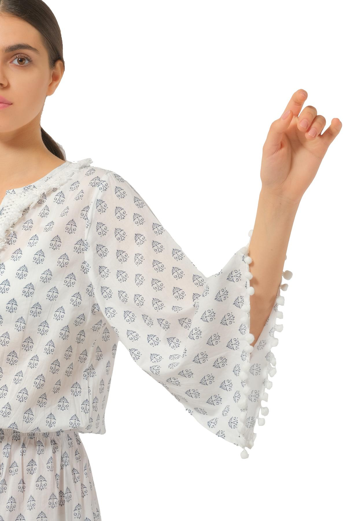 Melissa OdabashBeyaz Desenli Kaftan