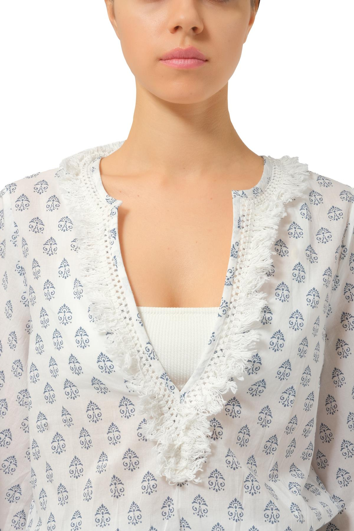 Melissa OdabashBeyaz Desenli Kaftan
