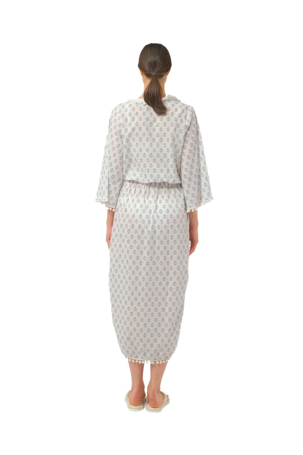 Melissa OdabashBeyaz Desenli Kaftan