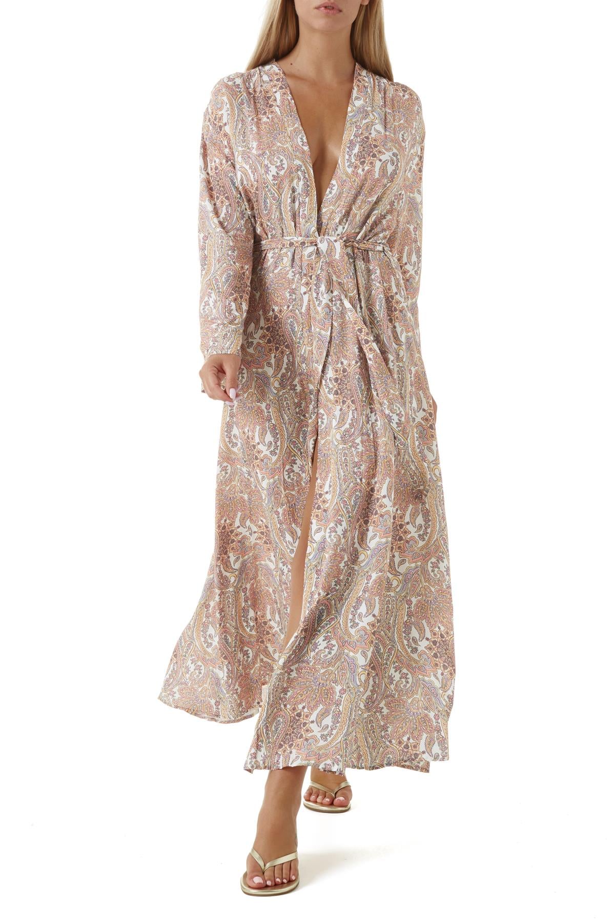 Melissa OdabashBoho Şal Desen Kaftan