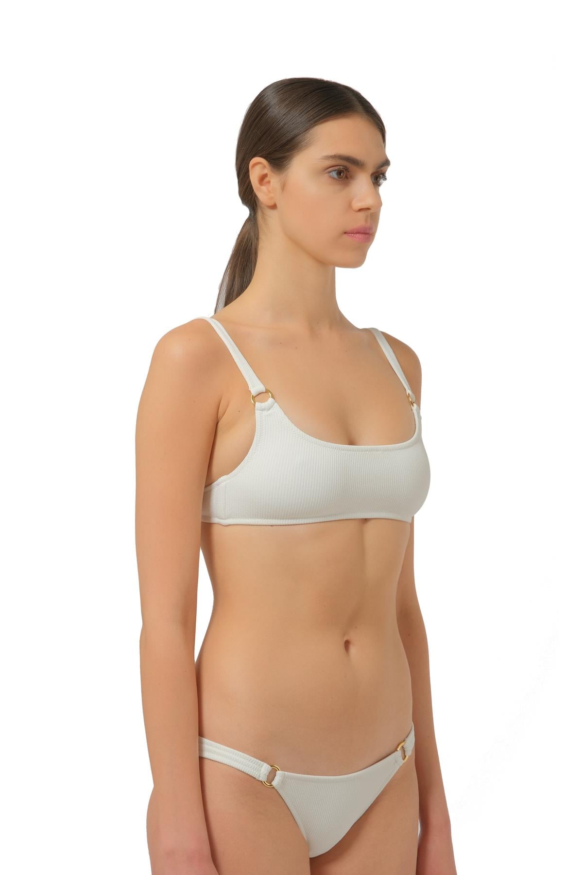 Melissa OdabashKrem Dokulu Bikini Üstü