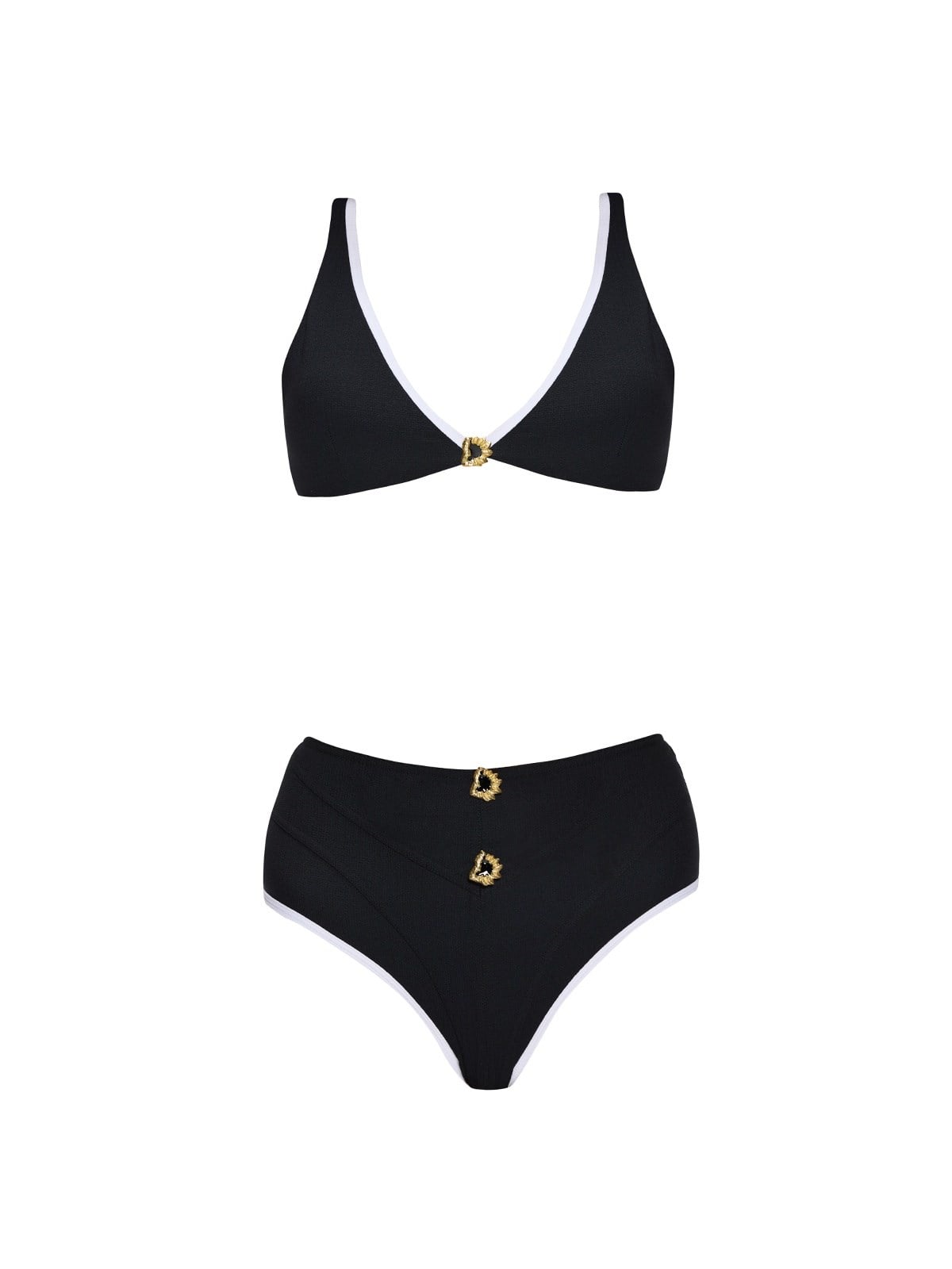 MOEVABeyaz Biyeli Siyah Bikini Üstü