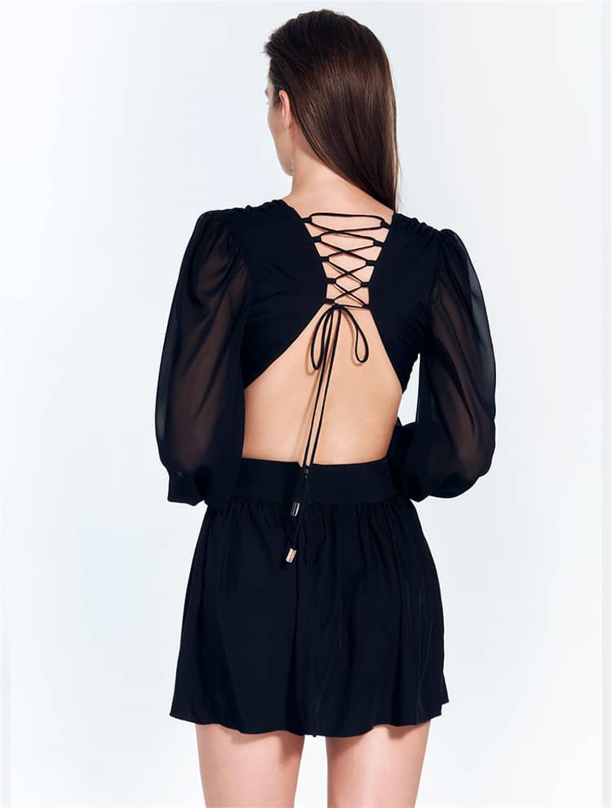 MoevaBrielle Siyah Mini Elbise