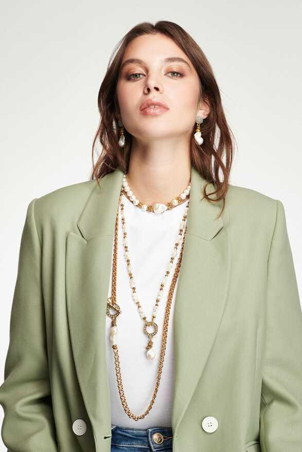 Mon ReveEthic Barok Charm İnci Kolye